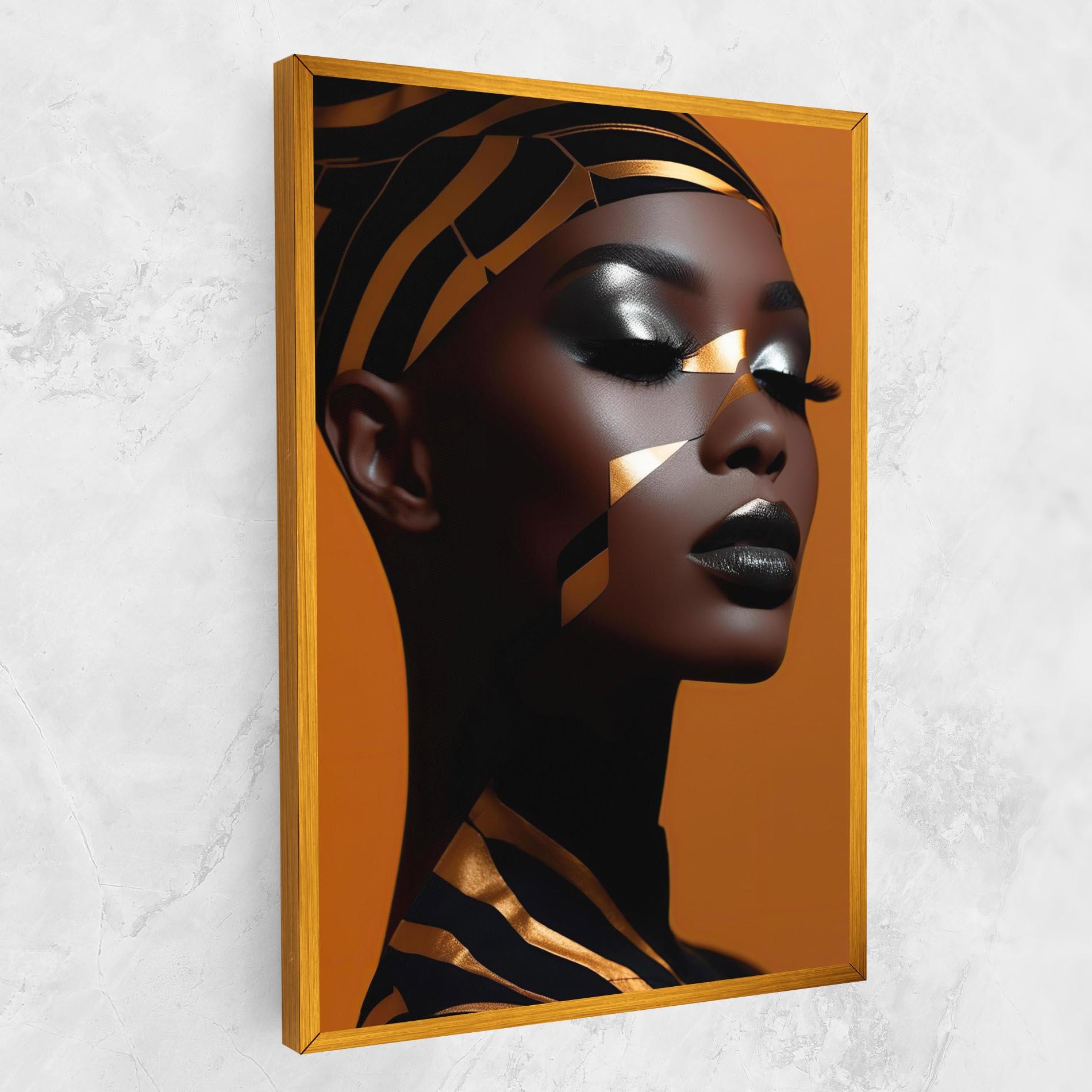 Vászonkép African Woman On Orange mockup 1