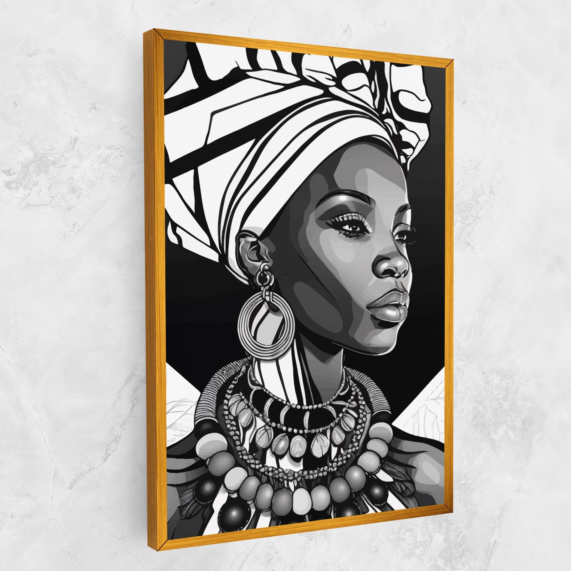 Vászonkép Black White African mockup 1