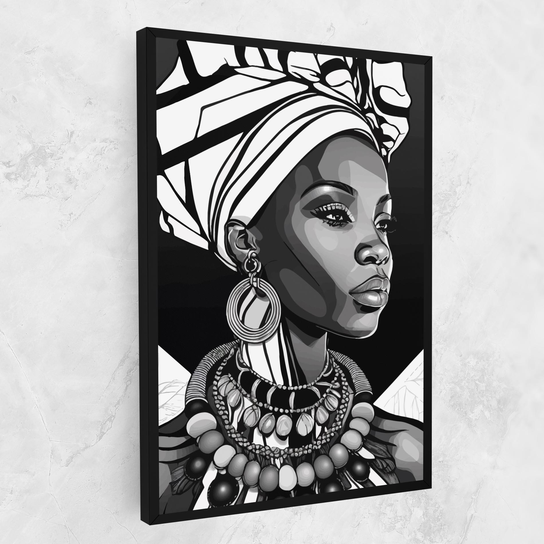 Vászonkép Black White African mockup 1