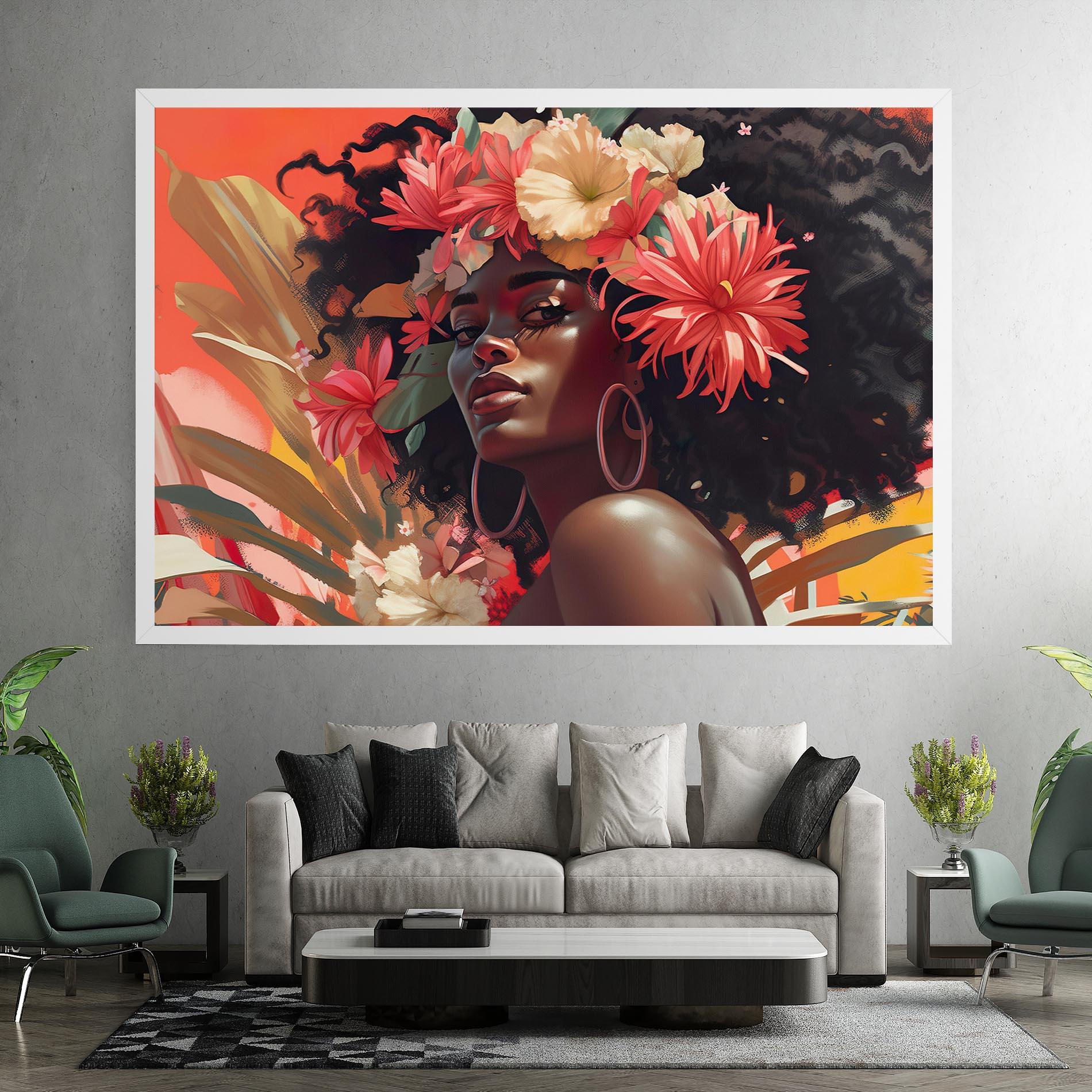 Vászonkép African Flower Woman mockup 7