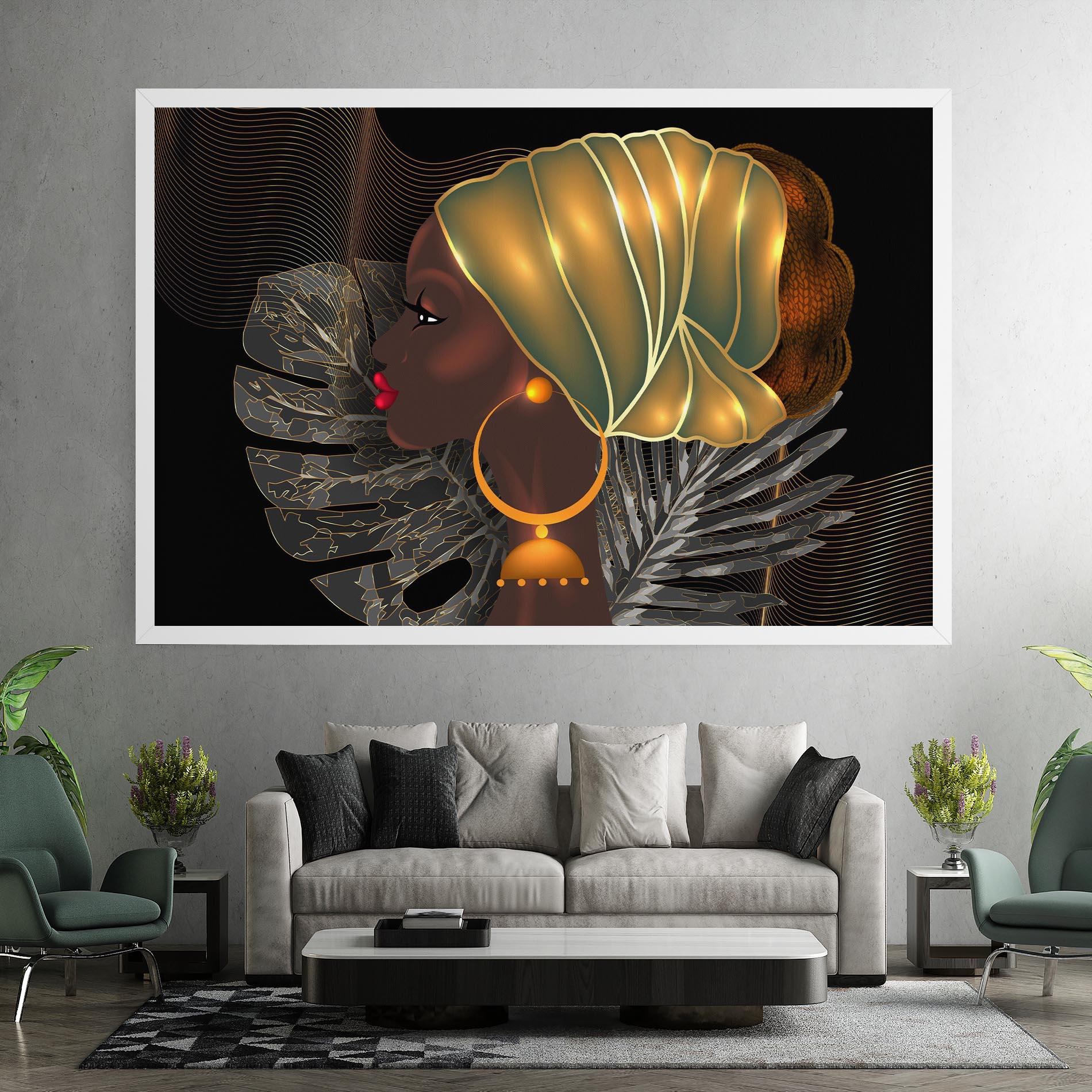 Vászonkép African Gold Leaf mockup 7