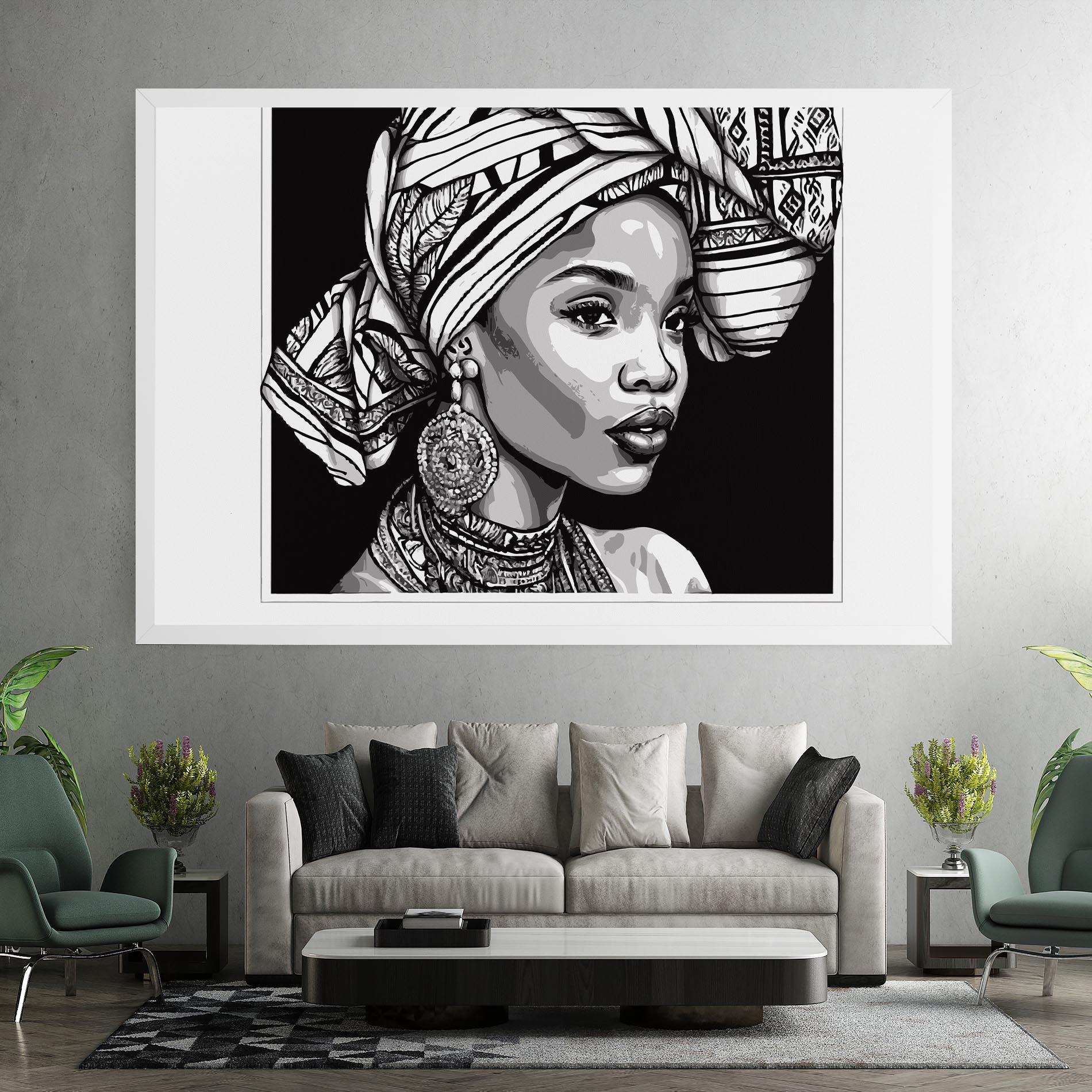 Vászonkép Beautiful African Lady mockup 7