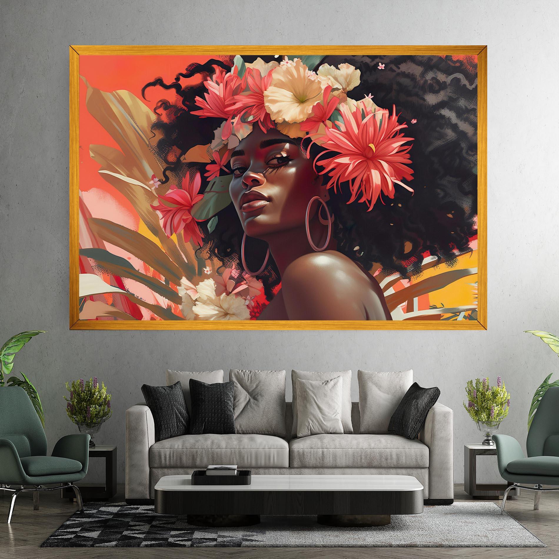 Vászonkép African Flower Woman mockup 7