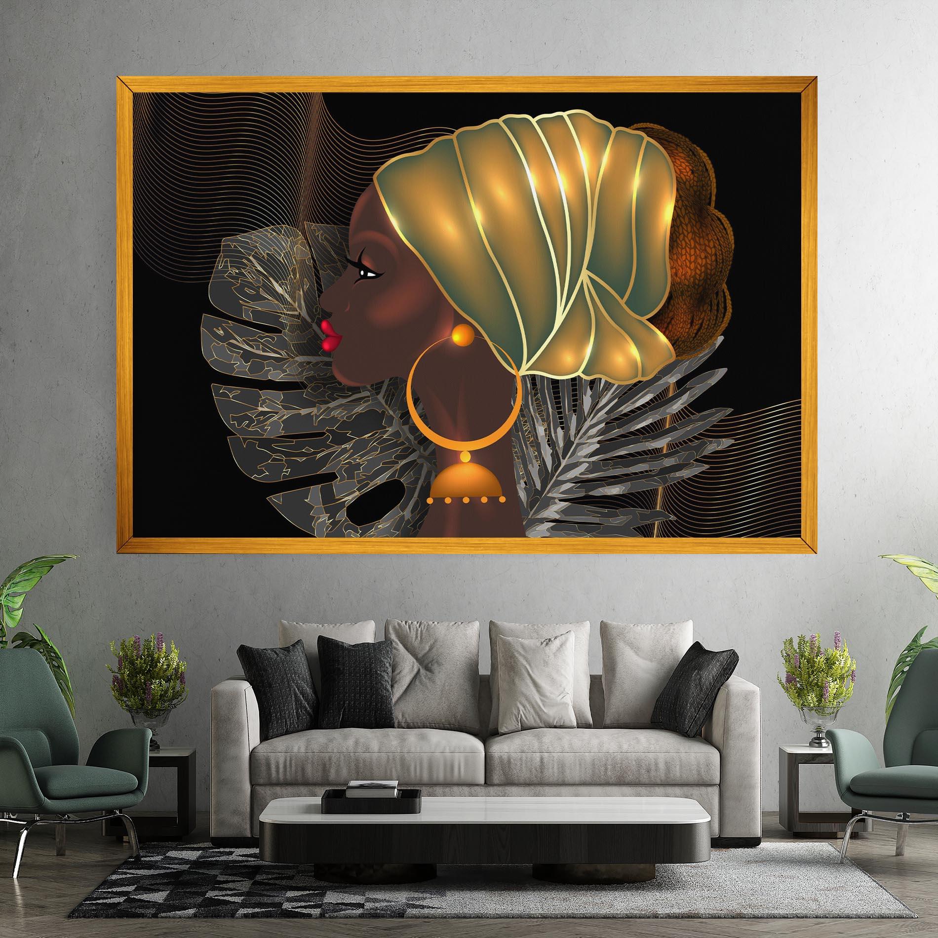 Vászonkép African Gold Leaf mockup 7