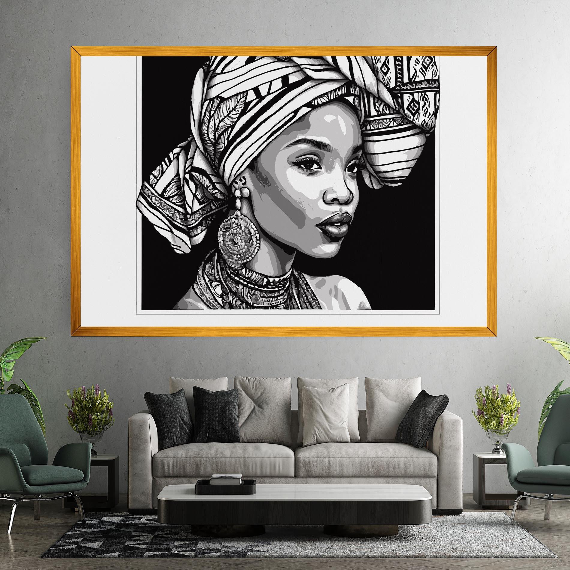 Vászonkép Beautiful African Lady mockup 7