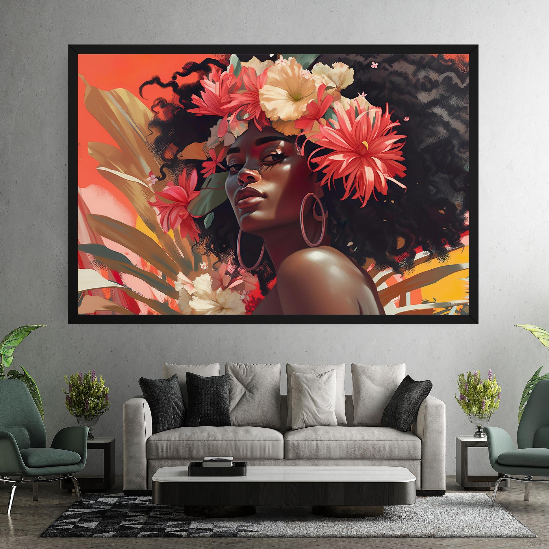 Vászonkép African Flower Woman mockup 7