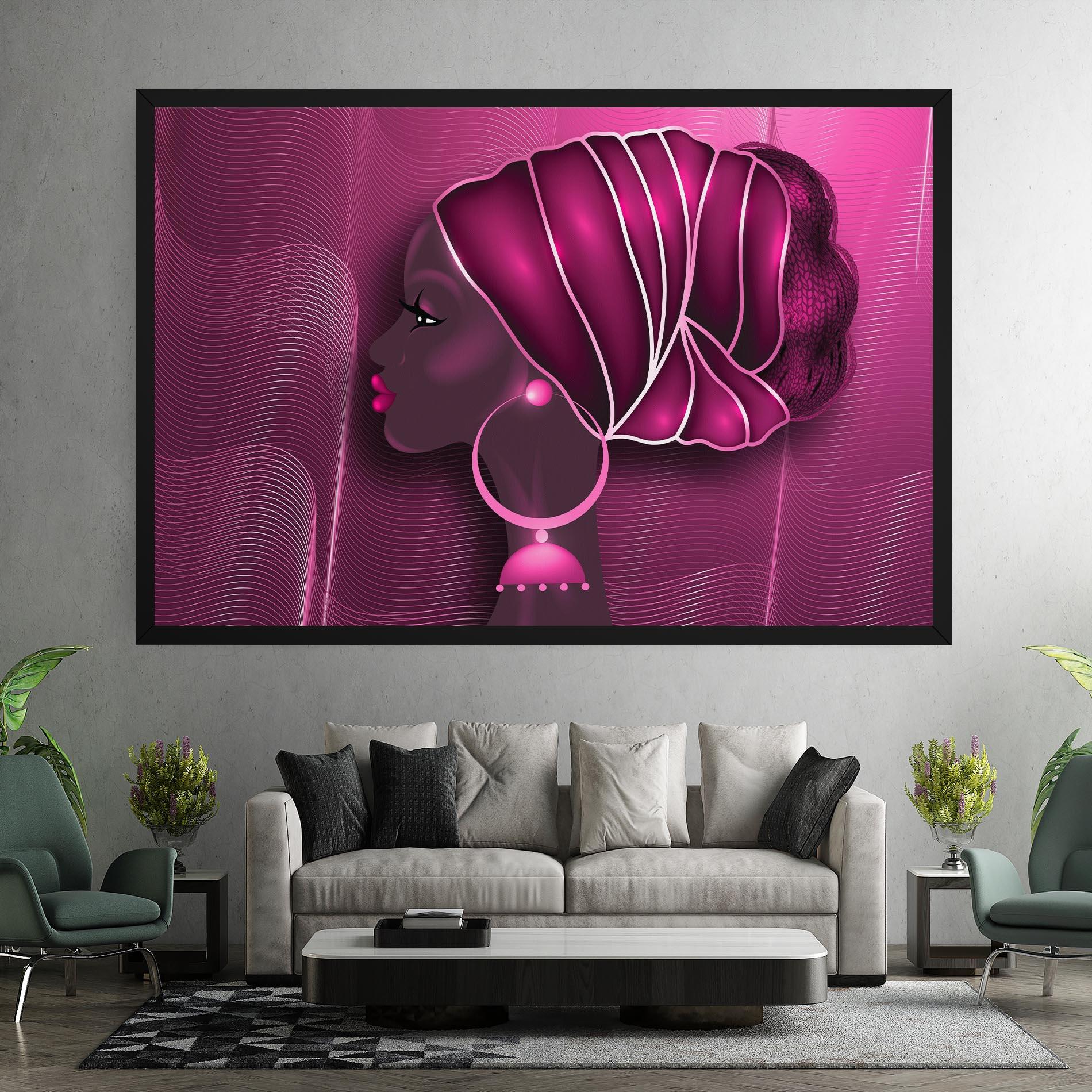 Vászonkép African Pink Woman mockup 7