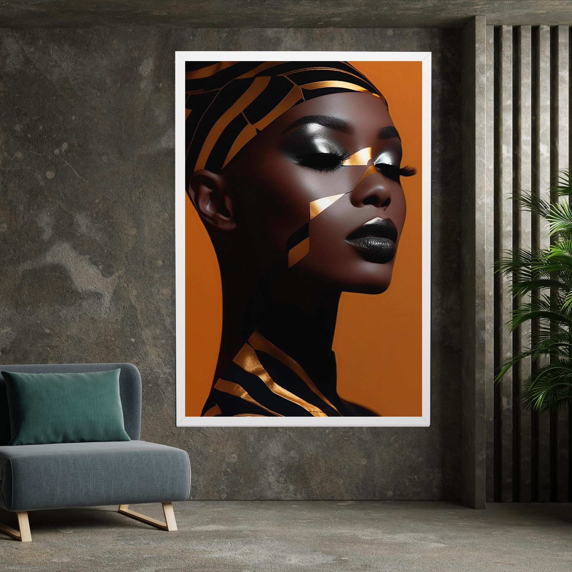 African Woman On Orange mockup 7