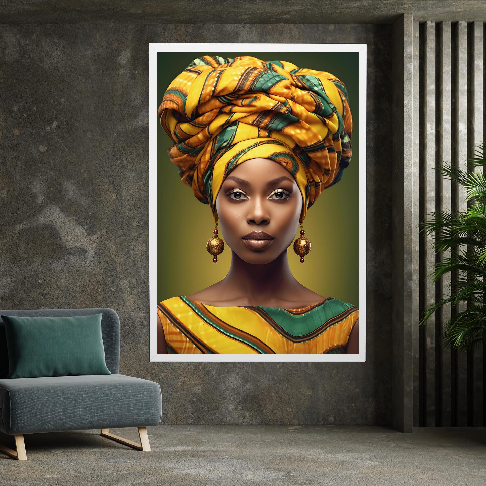 Vászonkép Yellow Scarf Woman mockup 7