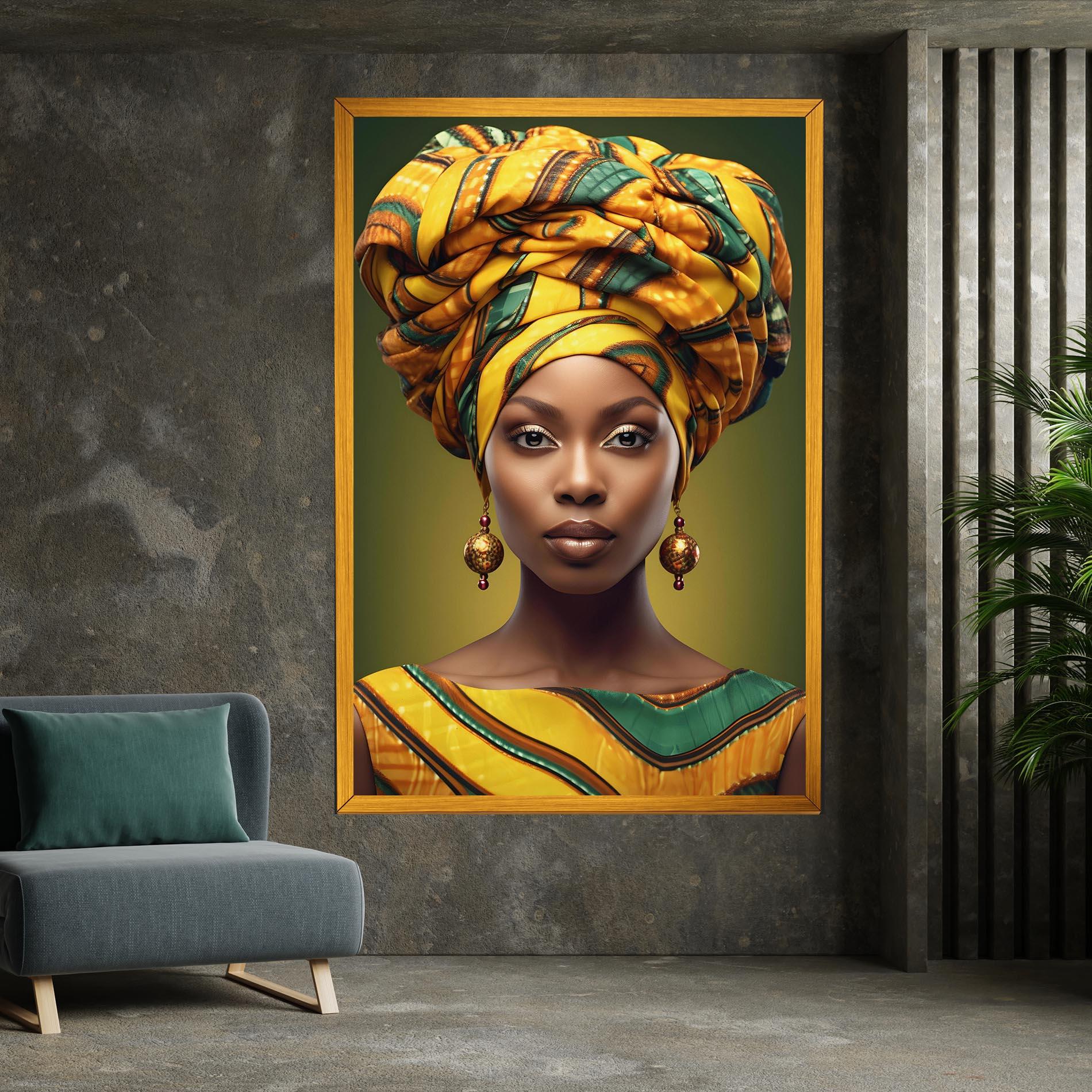 Vászonkép Yellow Scarf Woman mockup 7