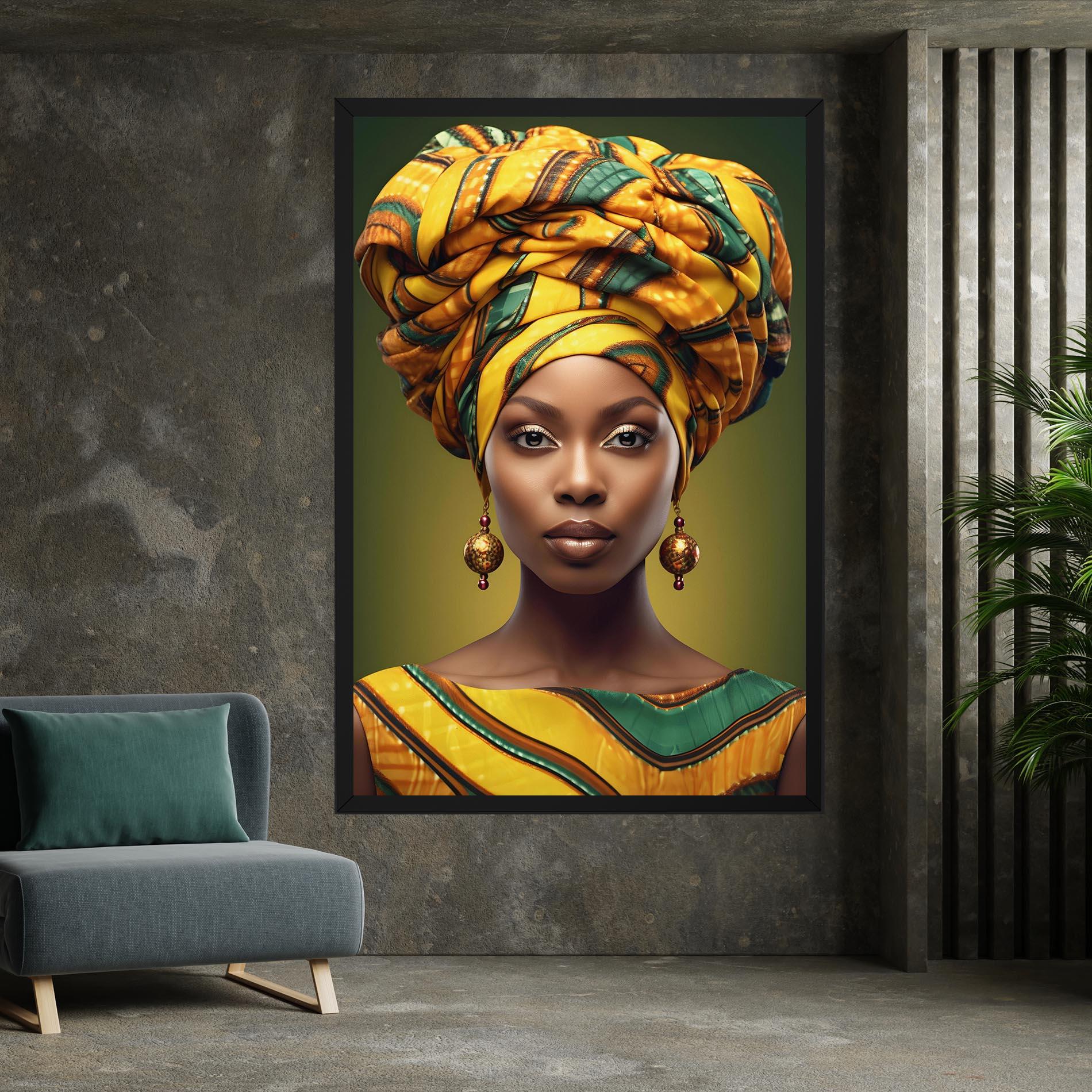 Vászonkép Yellow Scarf Woman mockup 7