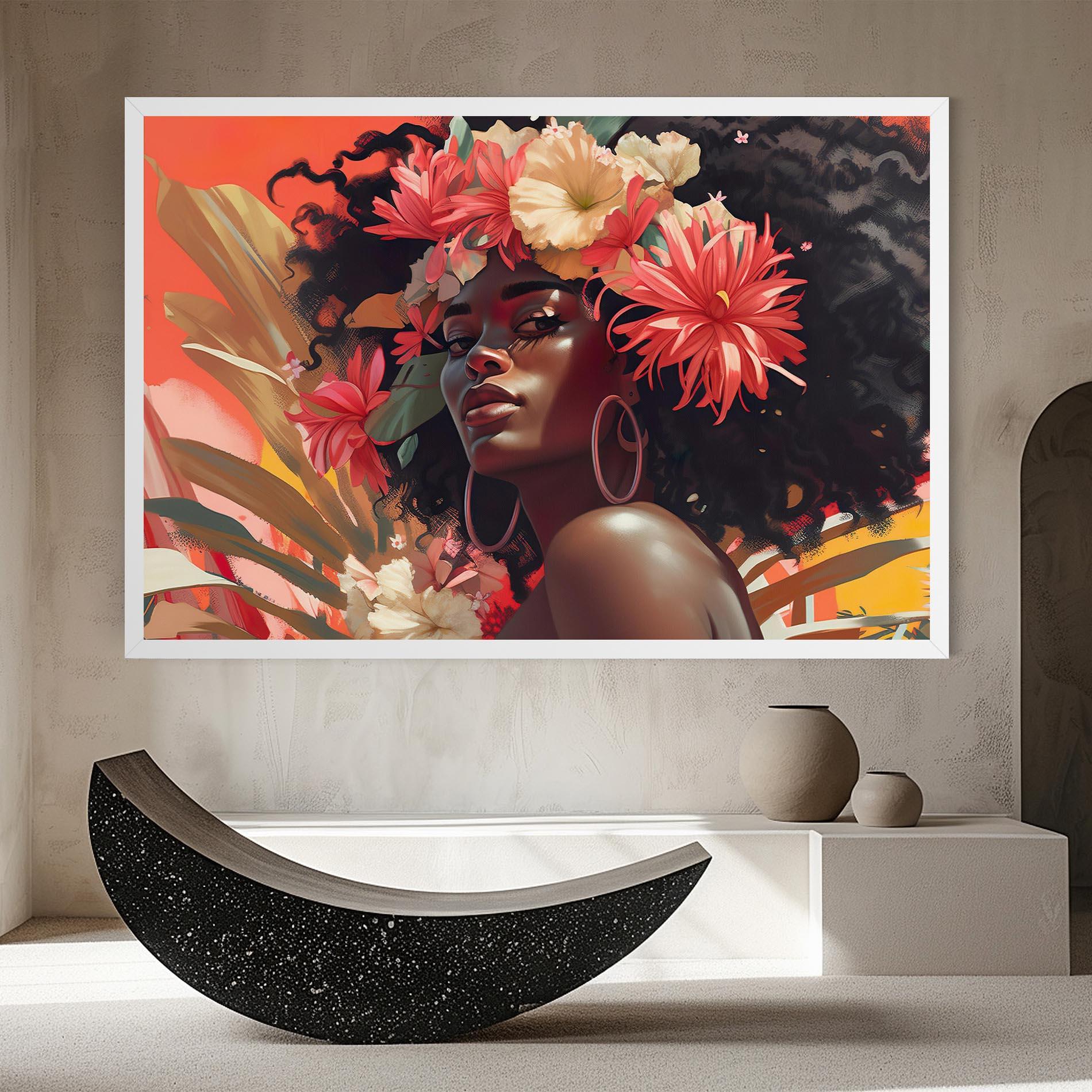 Vászonkép African Flower Woman mockup 8