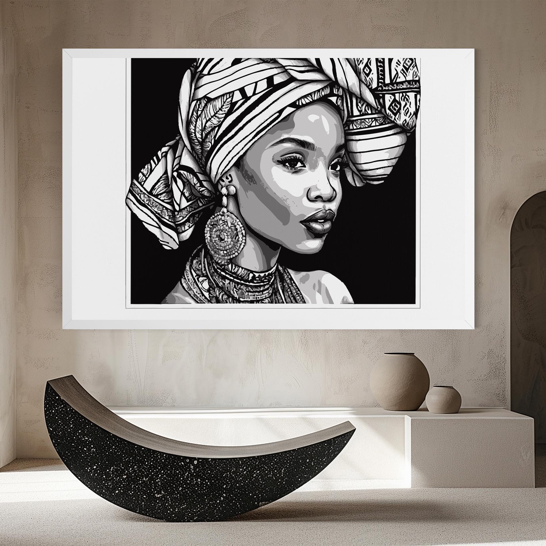 Vászonkép Beautiful African Lady mockup 8