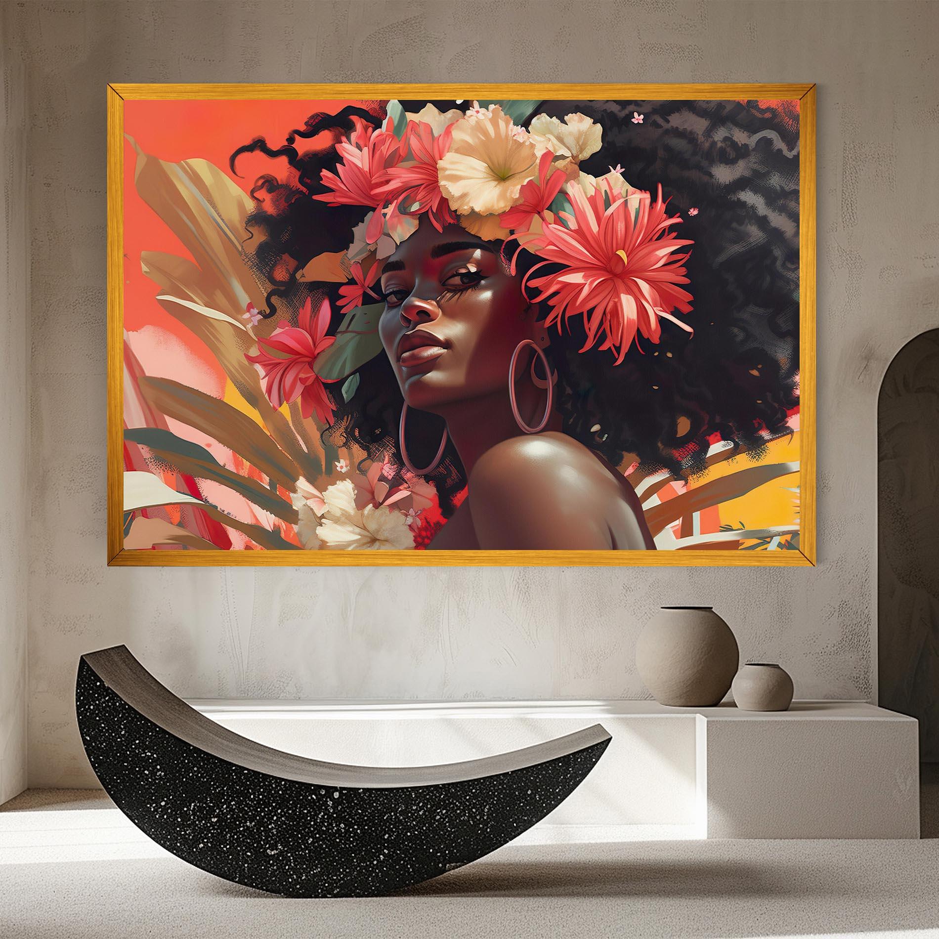 Vászonkép African Flower Woman mockup 8