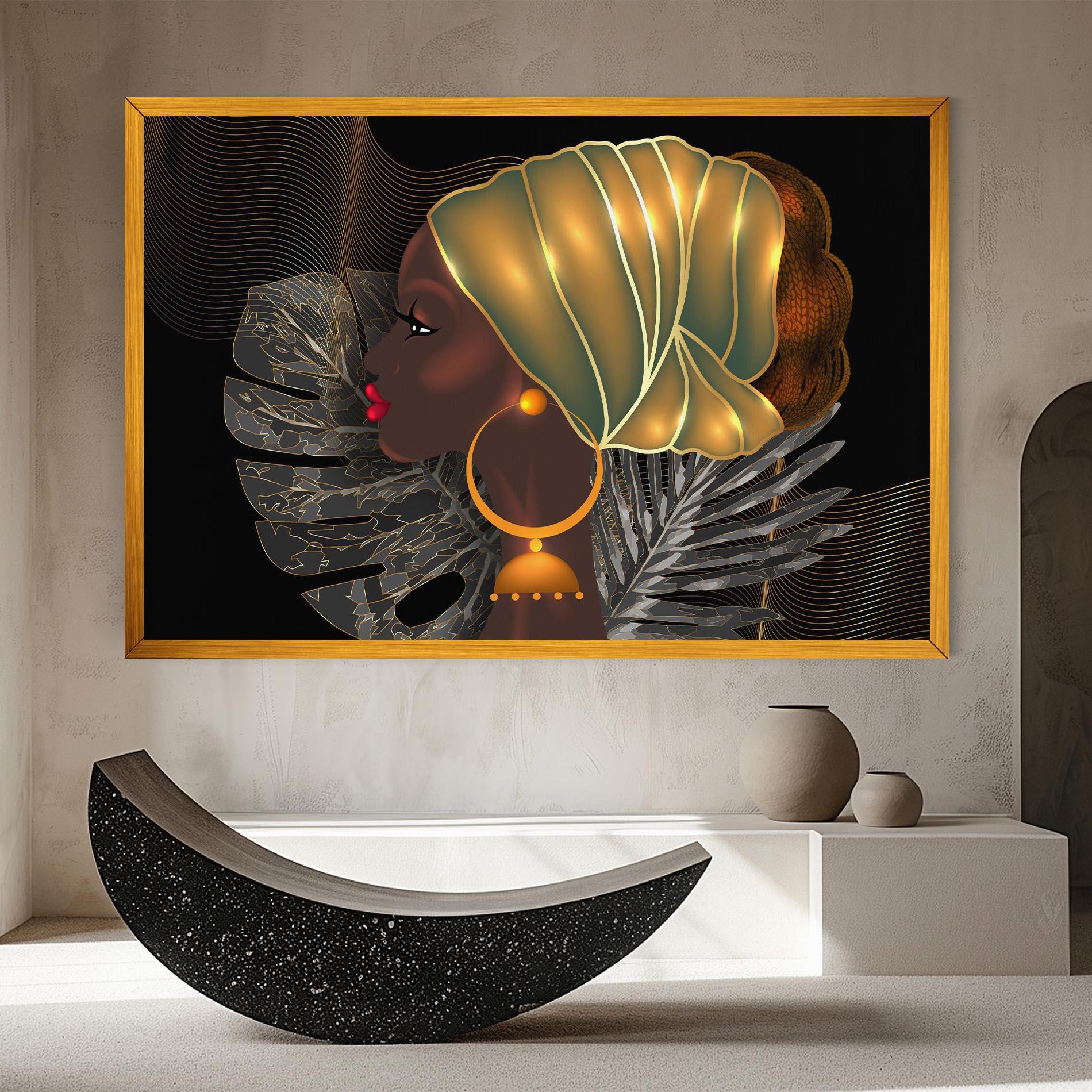 Vászonkép African Gold Leaf mockup 8