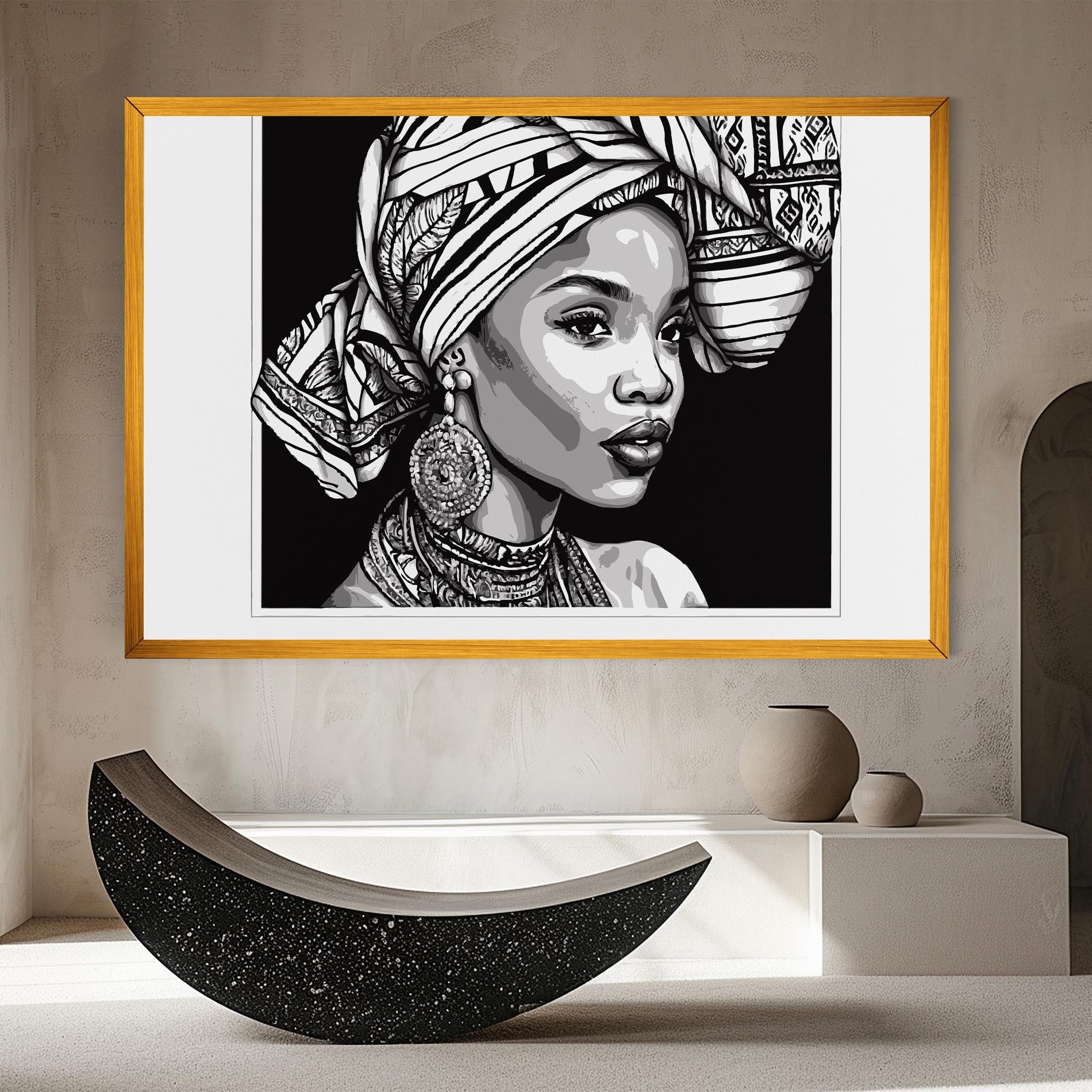 Vászonkép Beautiful African Lady mockup 8