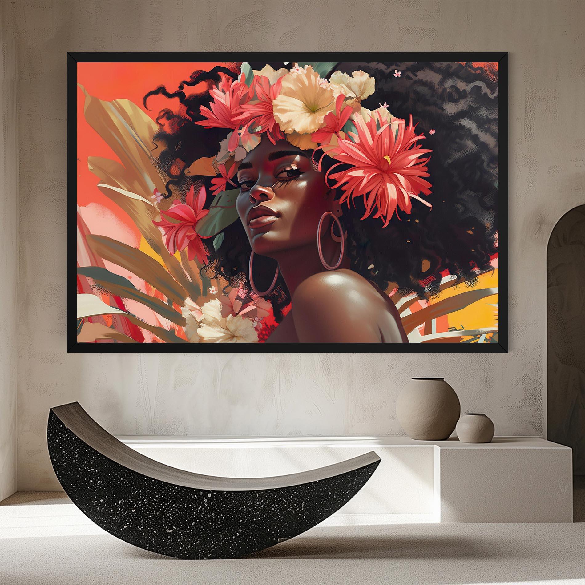 Vászonkép African Flower Woman mockup 8