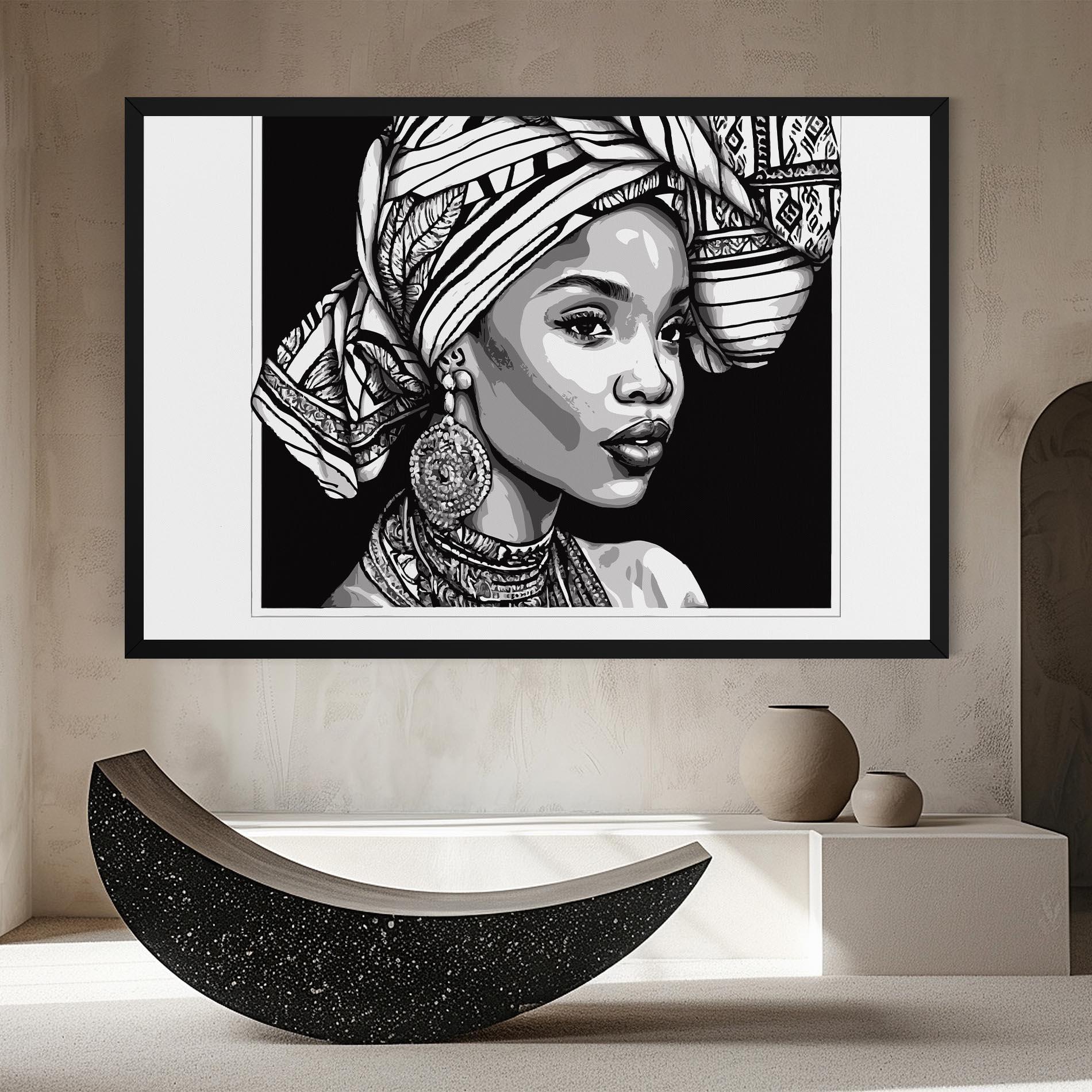 Vászonkép Beautiful African Lady mockup 8