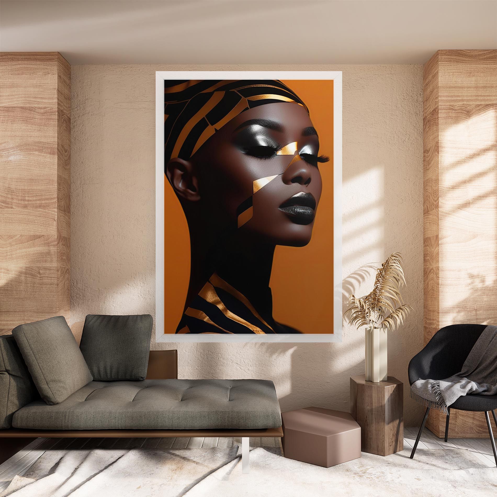 African Woman On Orange mockup 8