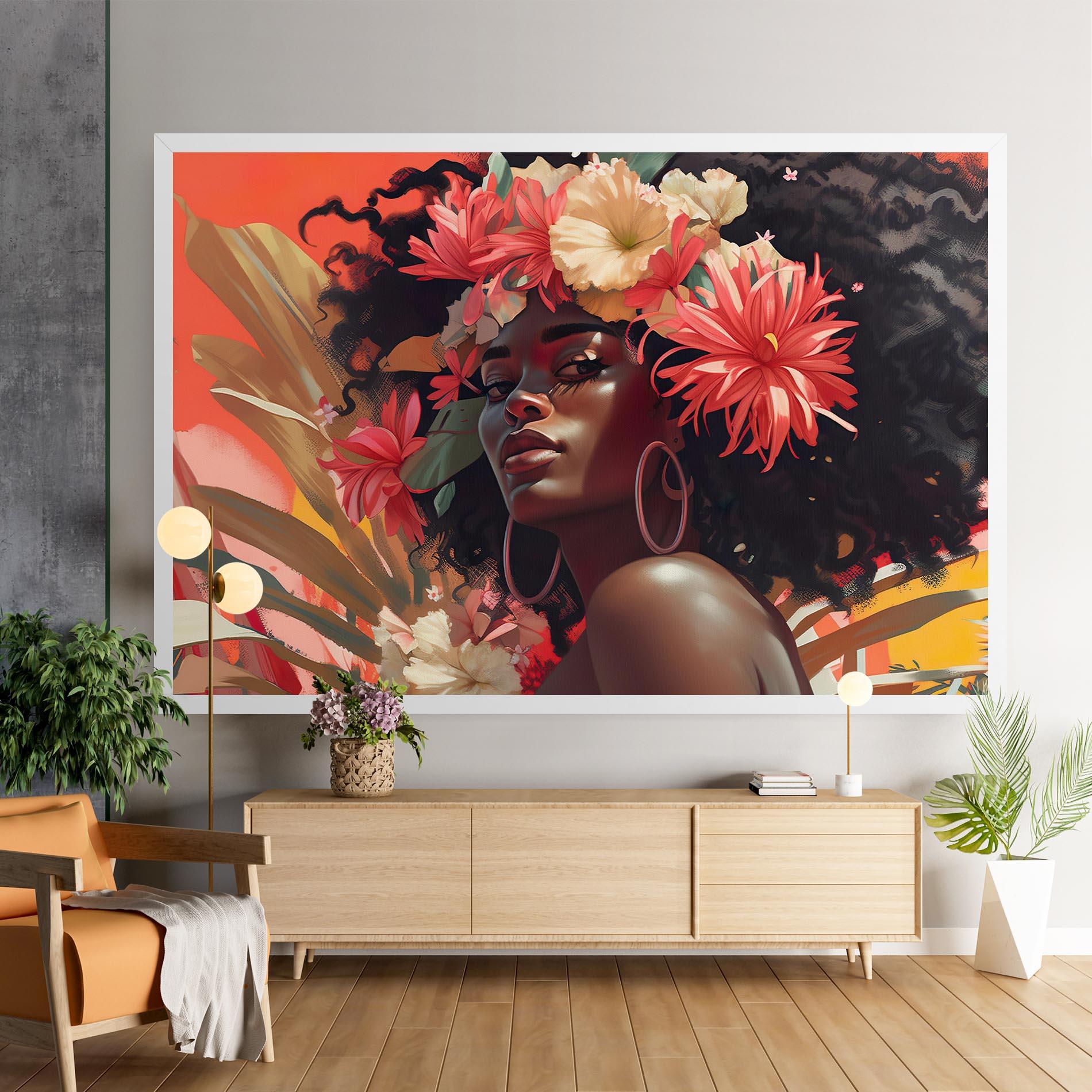 Vászonkép African Flower Woman mockup 9
