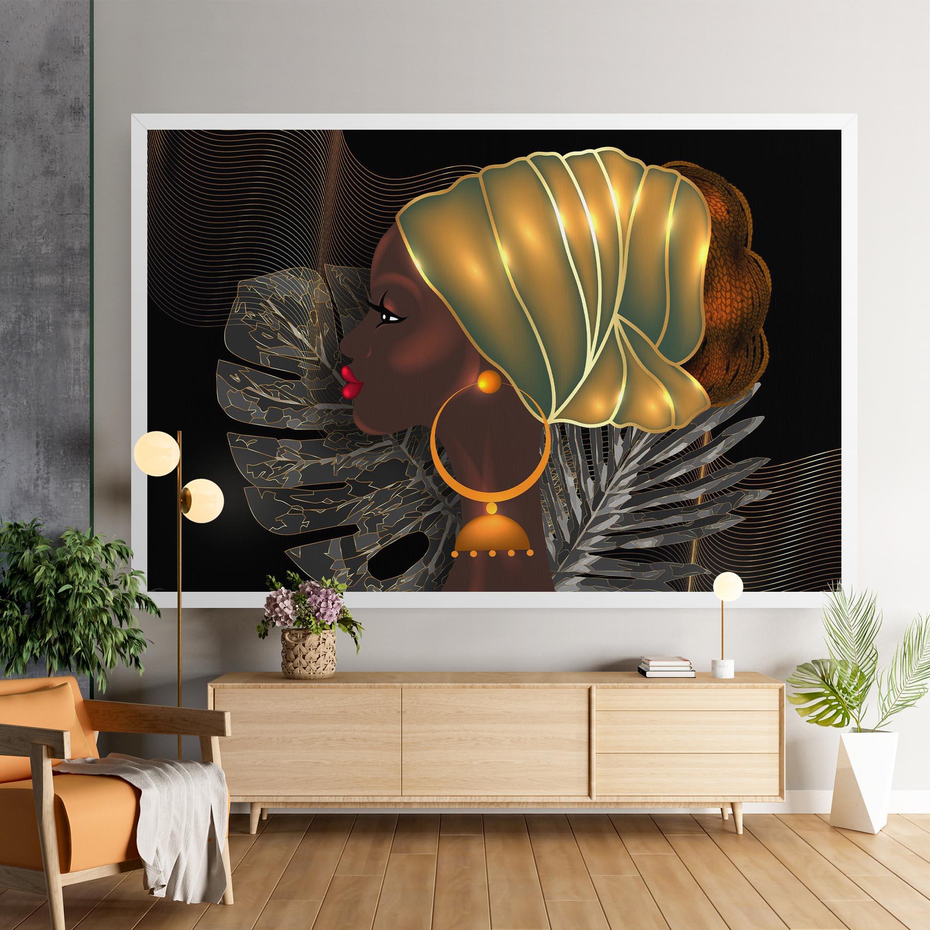 Vászonkép African Gold Leaf mockup 9