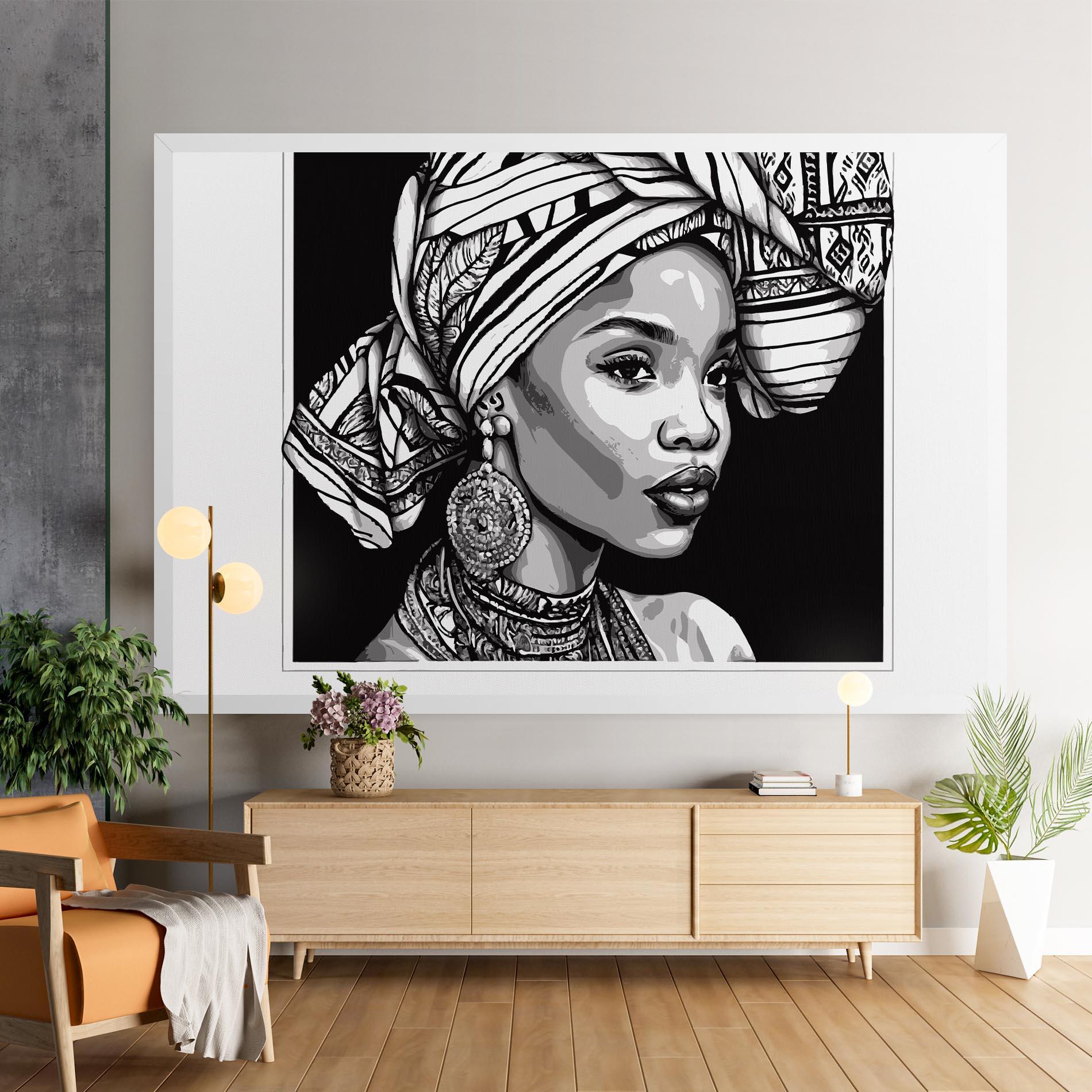 Vászonkép Beautiful African Lady mockup 9