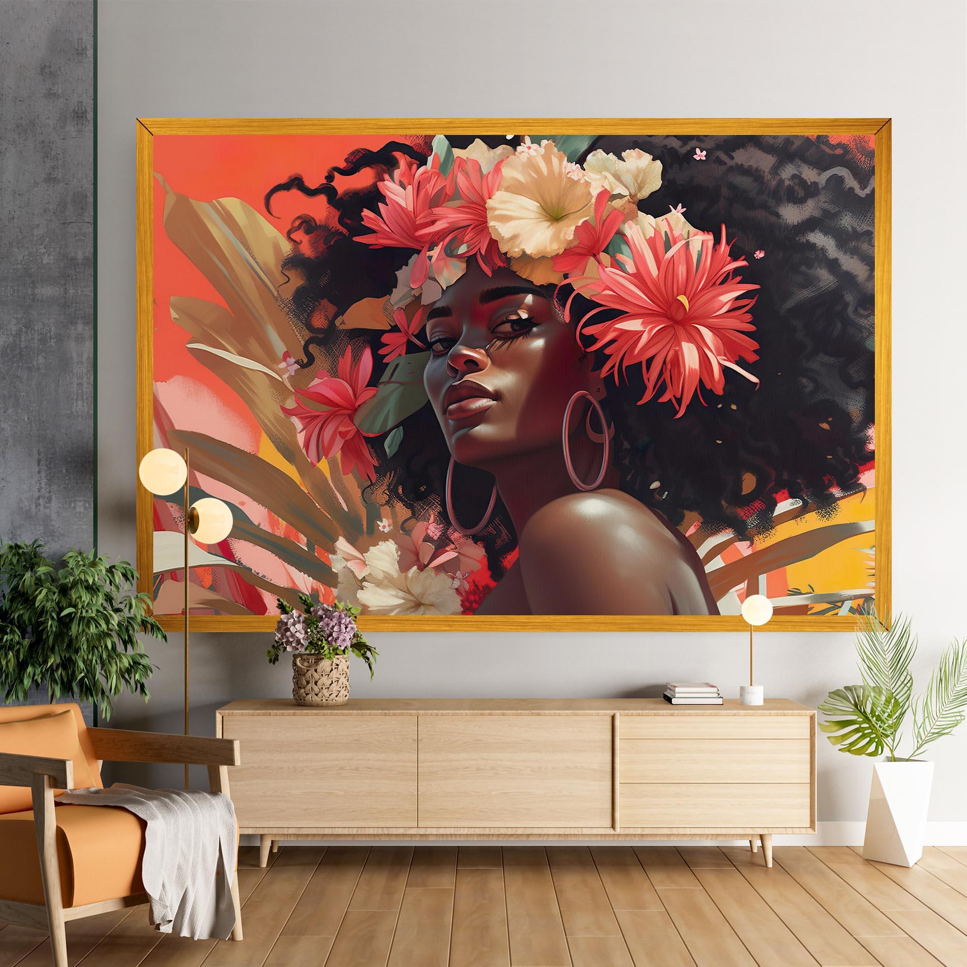 Vászonkép African Flower Woman mockup 9
