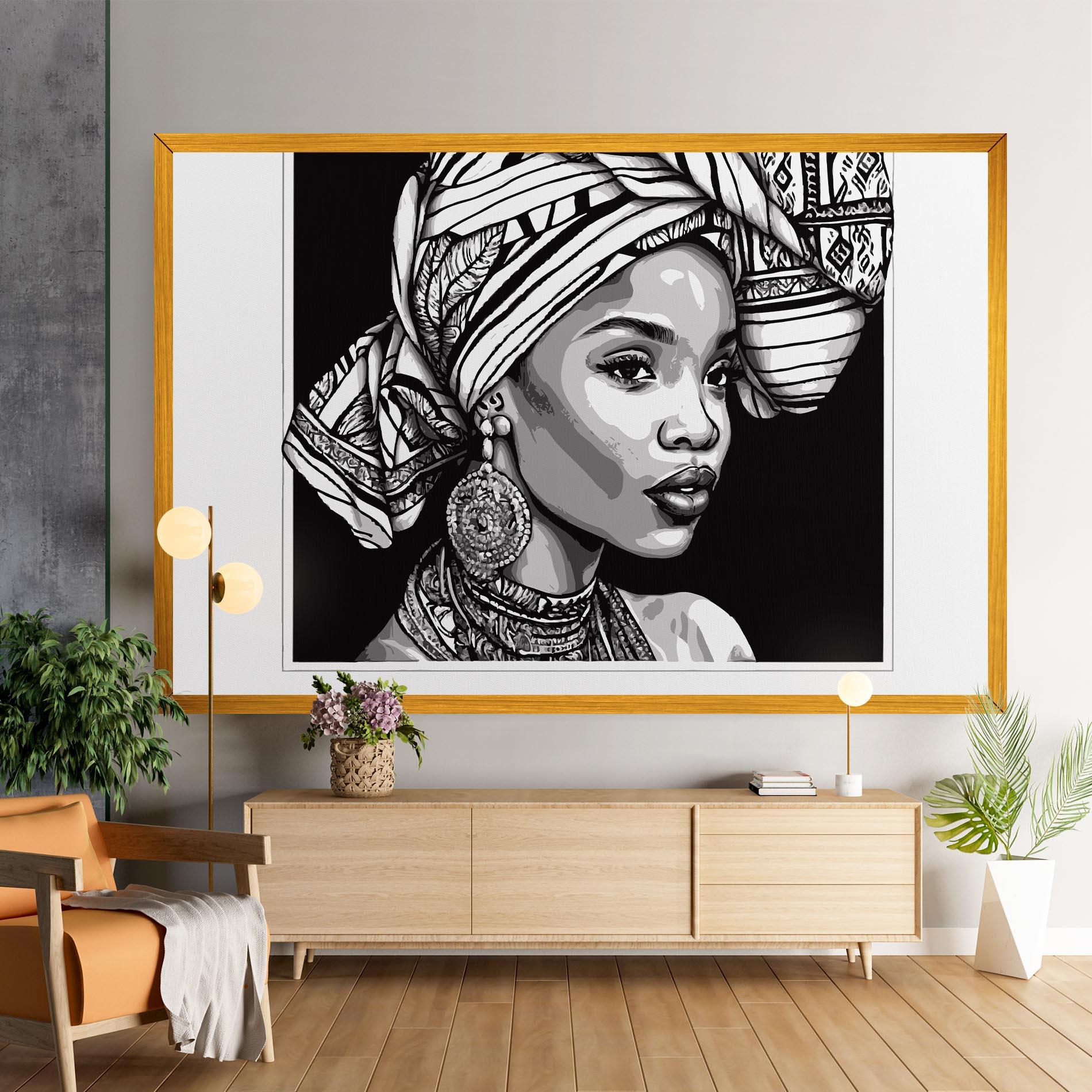 Vászonkép Beautiful African Lady mockup 9