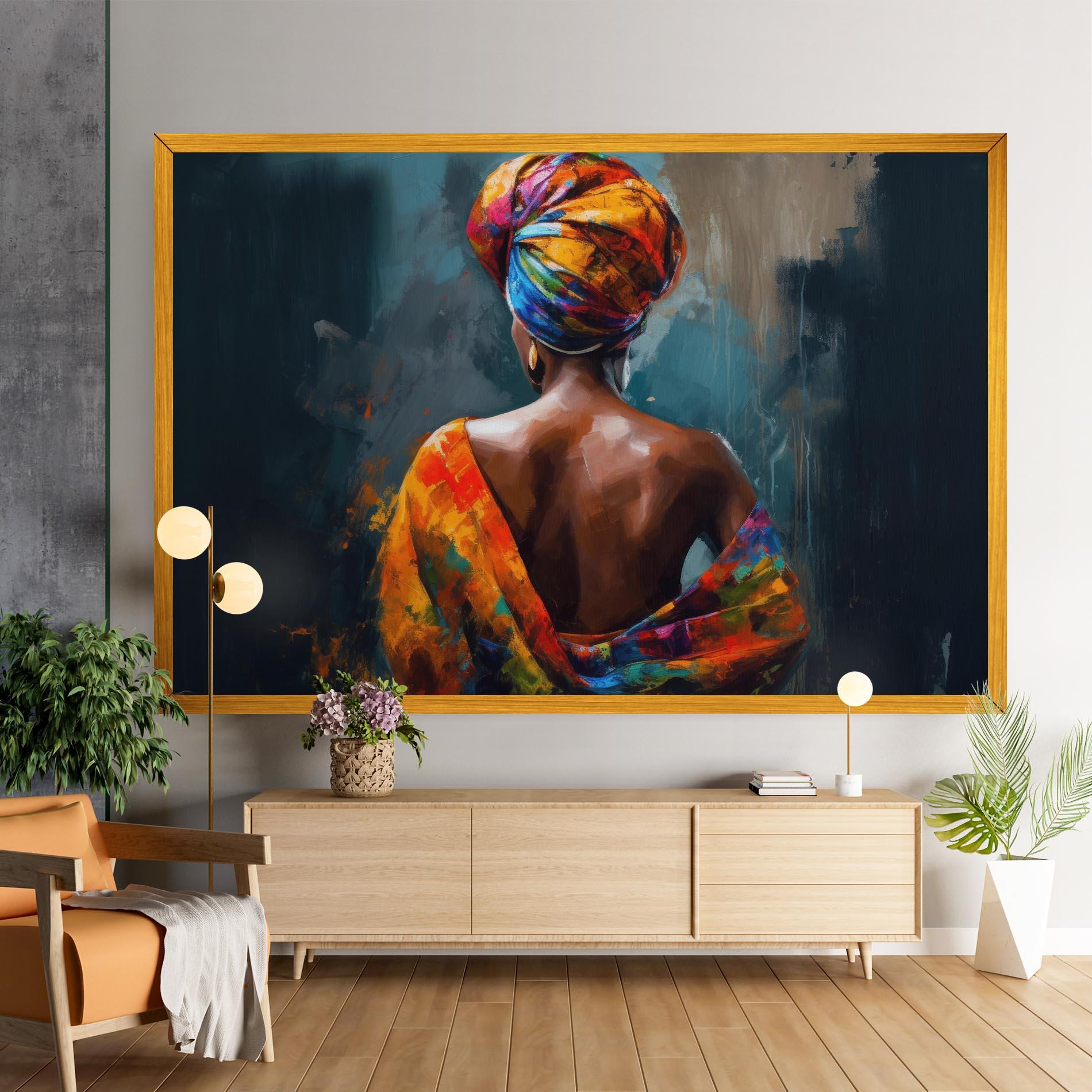 Vászonkép Colorful Turban Woman mockup 9