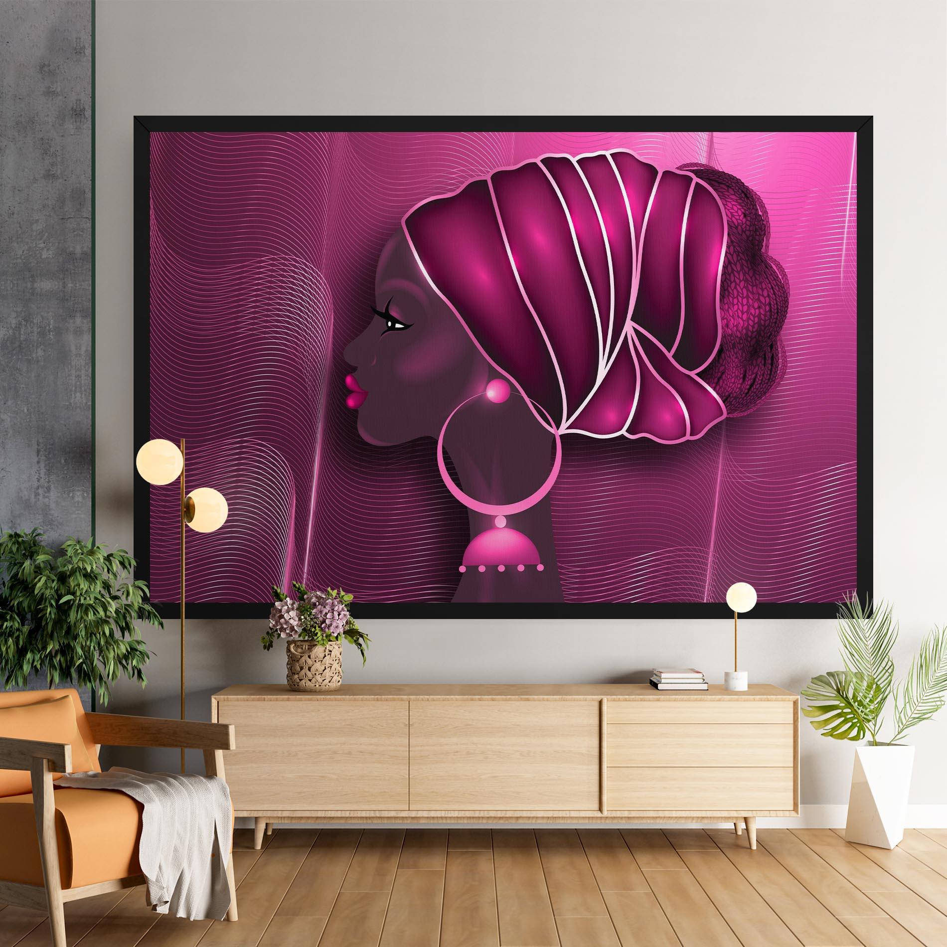 Vászonkép African Pink Woman mockup 9