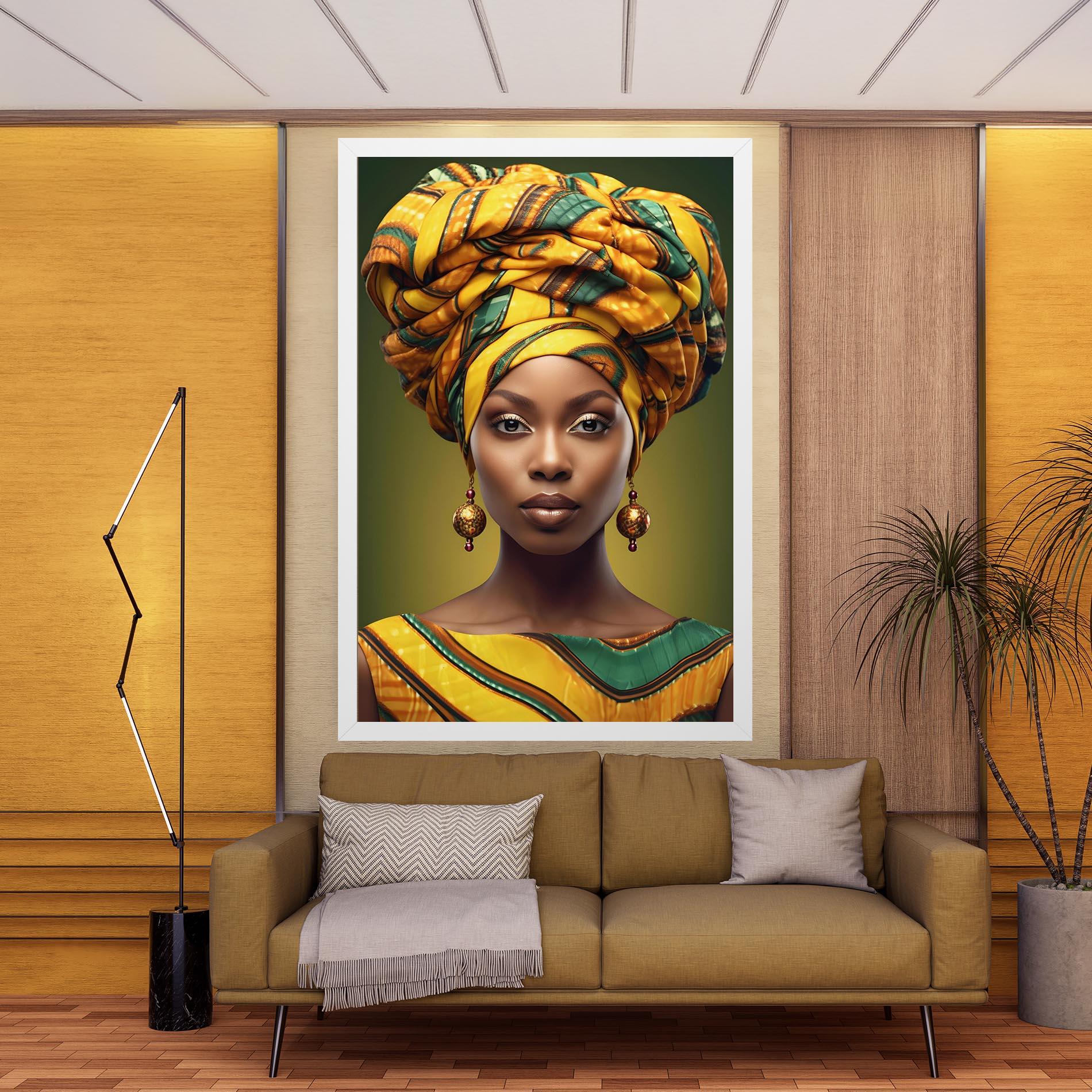 Vászonkép Yellow Scarf Woman mockup 9