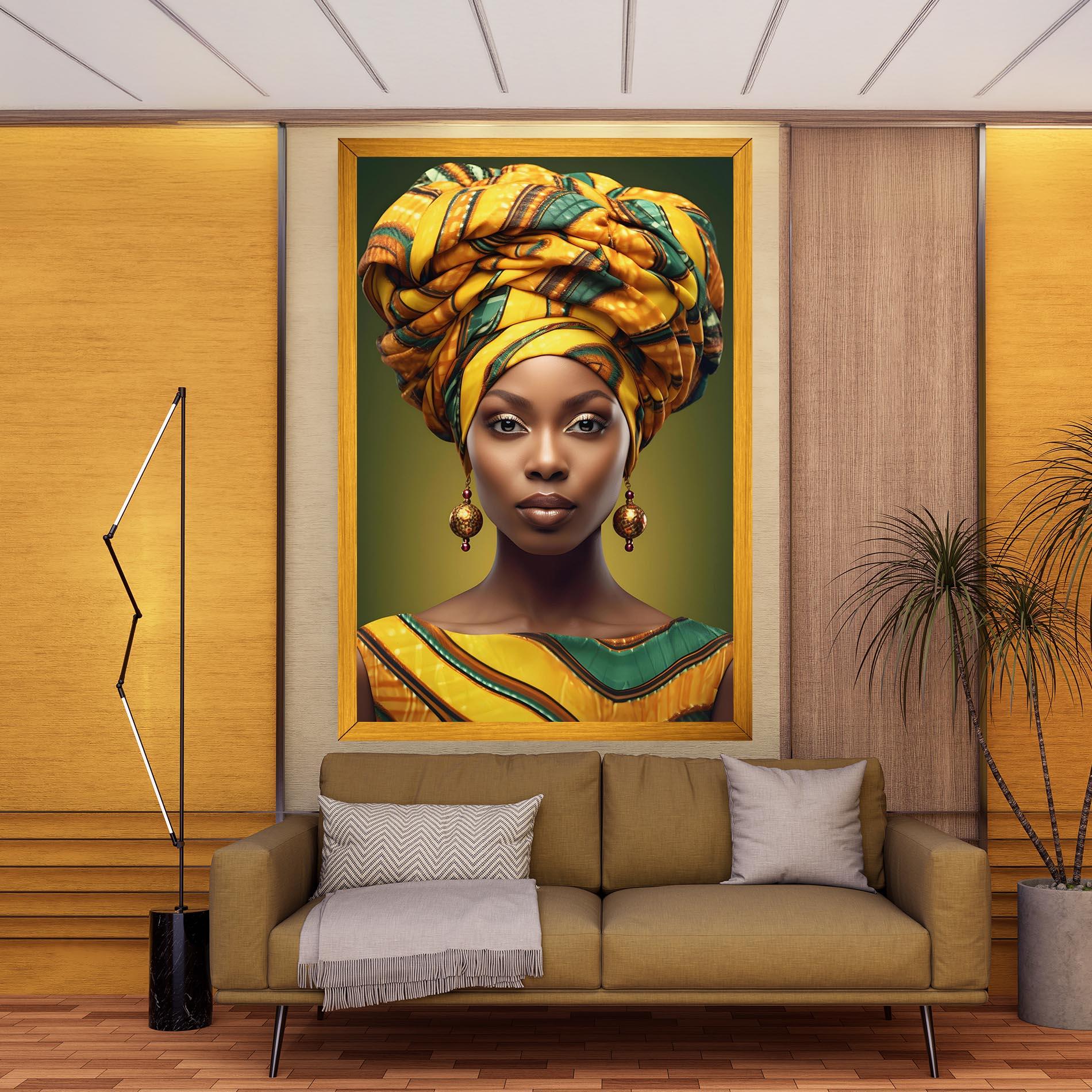 Vászonkép Yellow Scarf Woman mockup 9