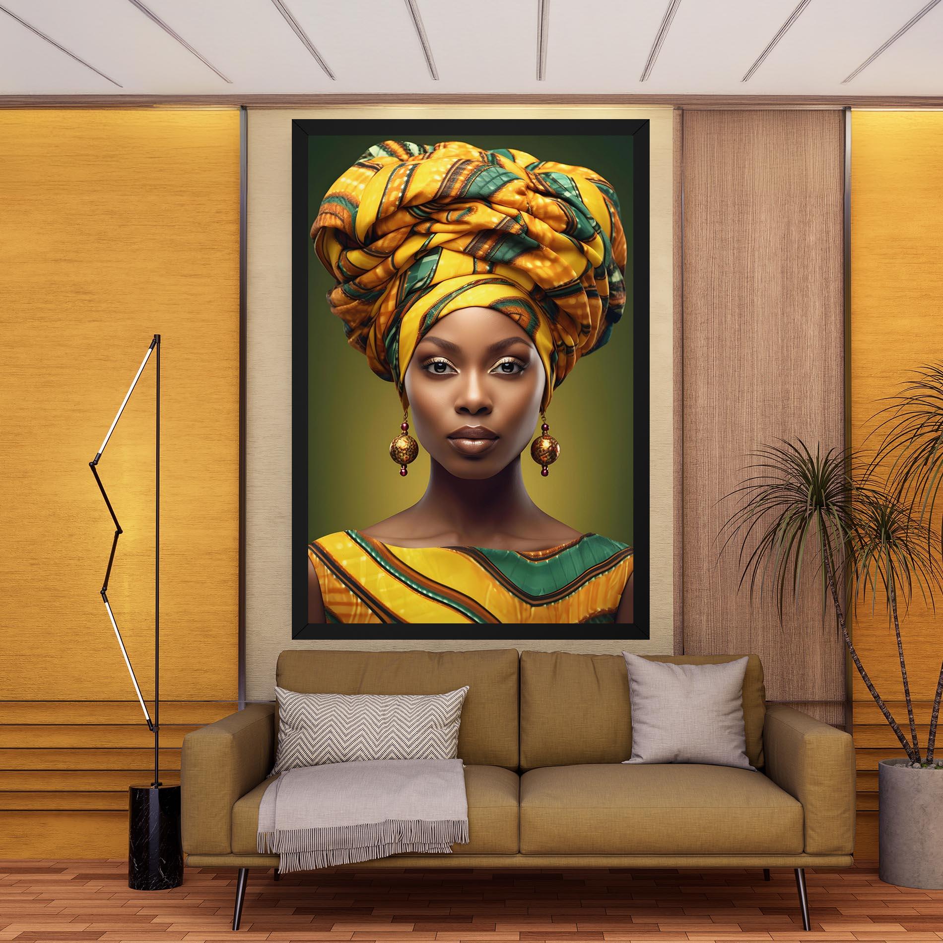 Vászonkép Yellow Scarf Woman mockup 9