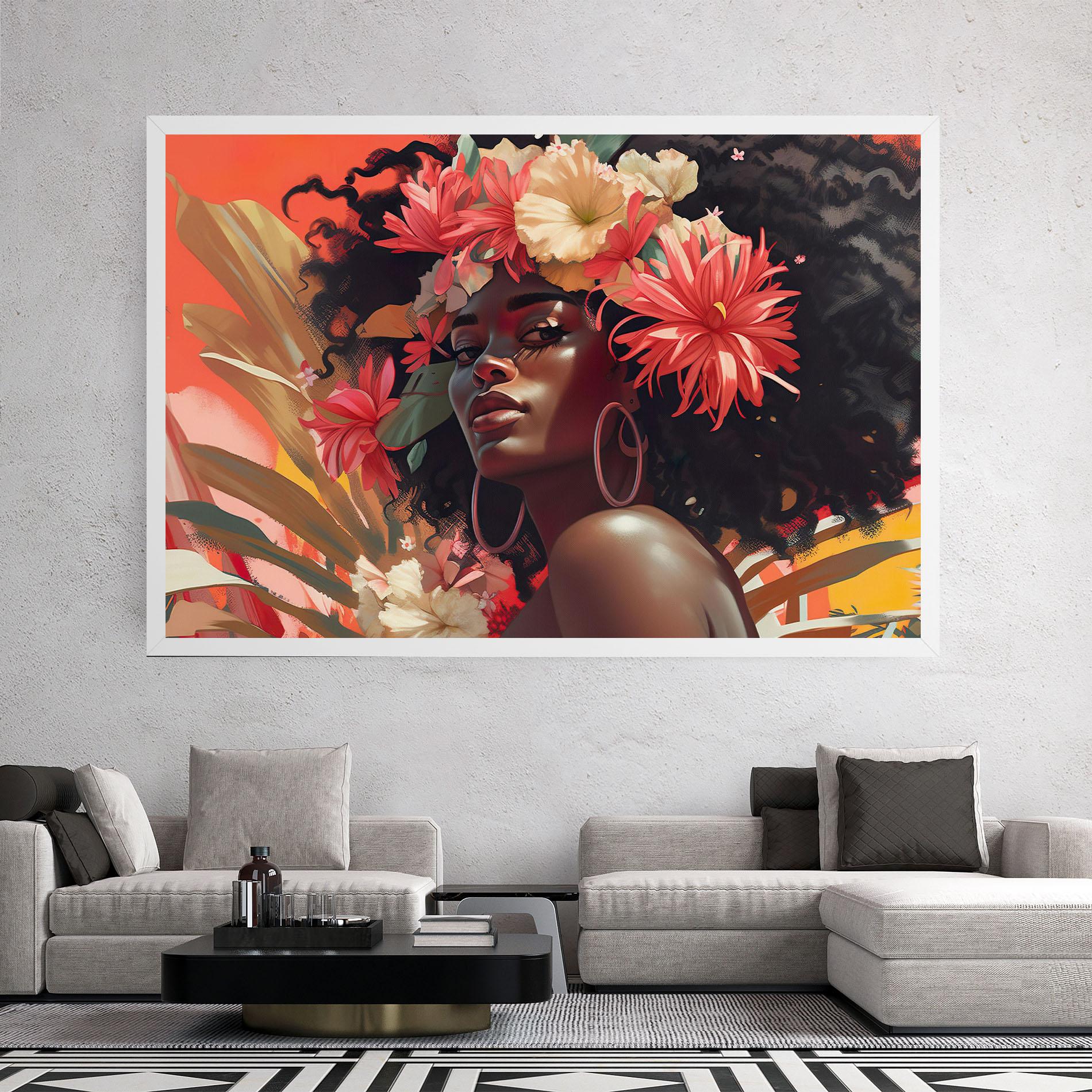 Vászonkép African Flower Woman mockup 2
