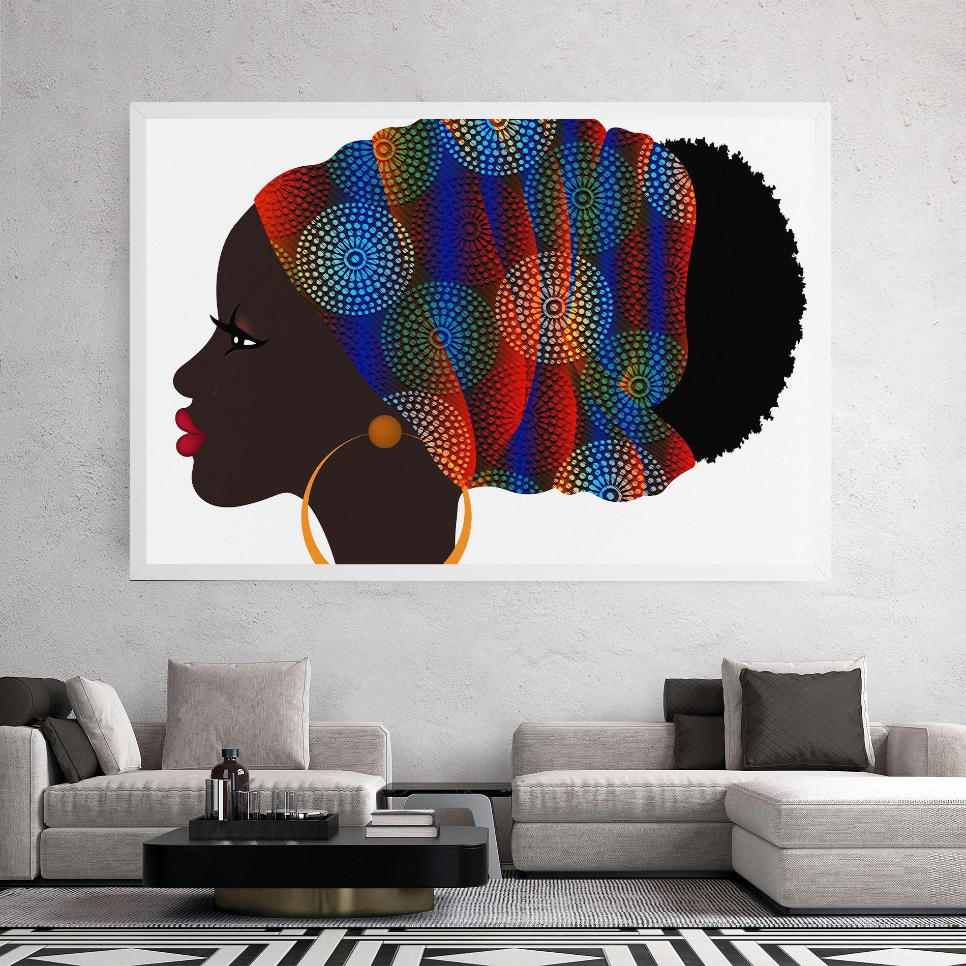 Vászonkép Afro Hairstyle mockup 2
