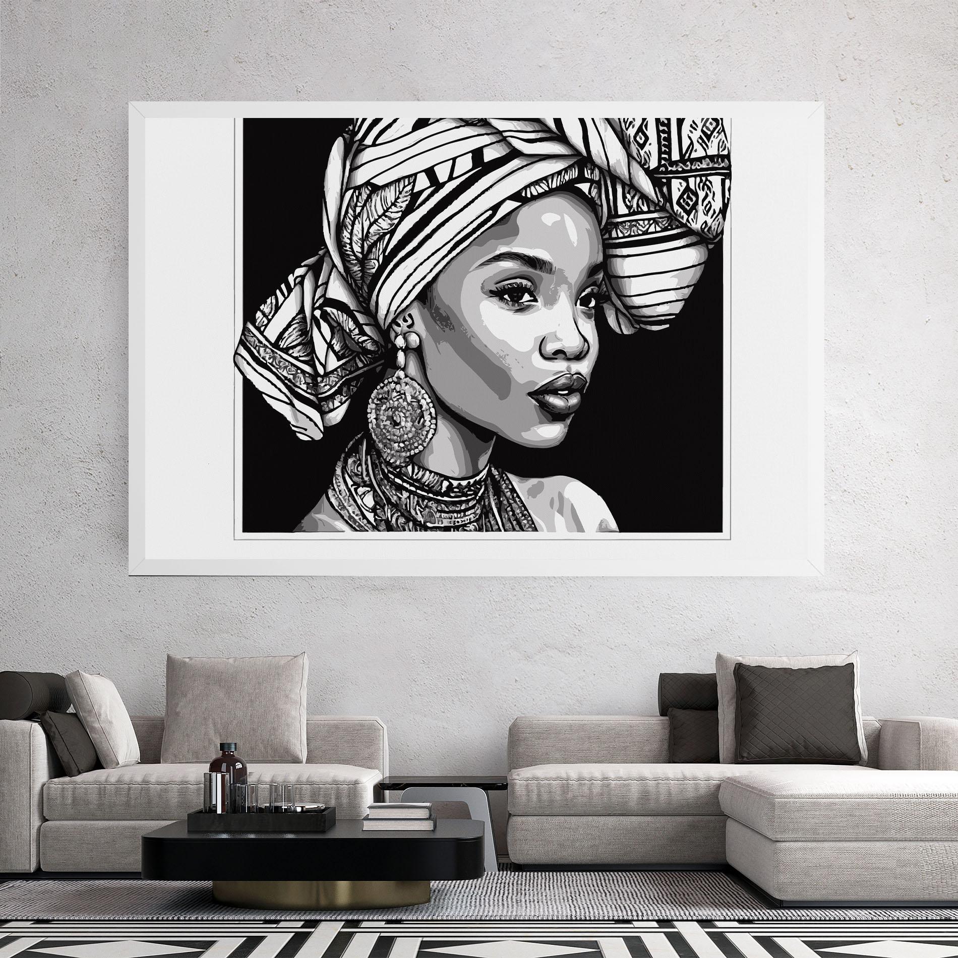 Vászonkép Beautiful African Lady mockup 2