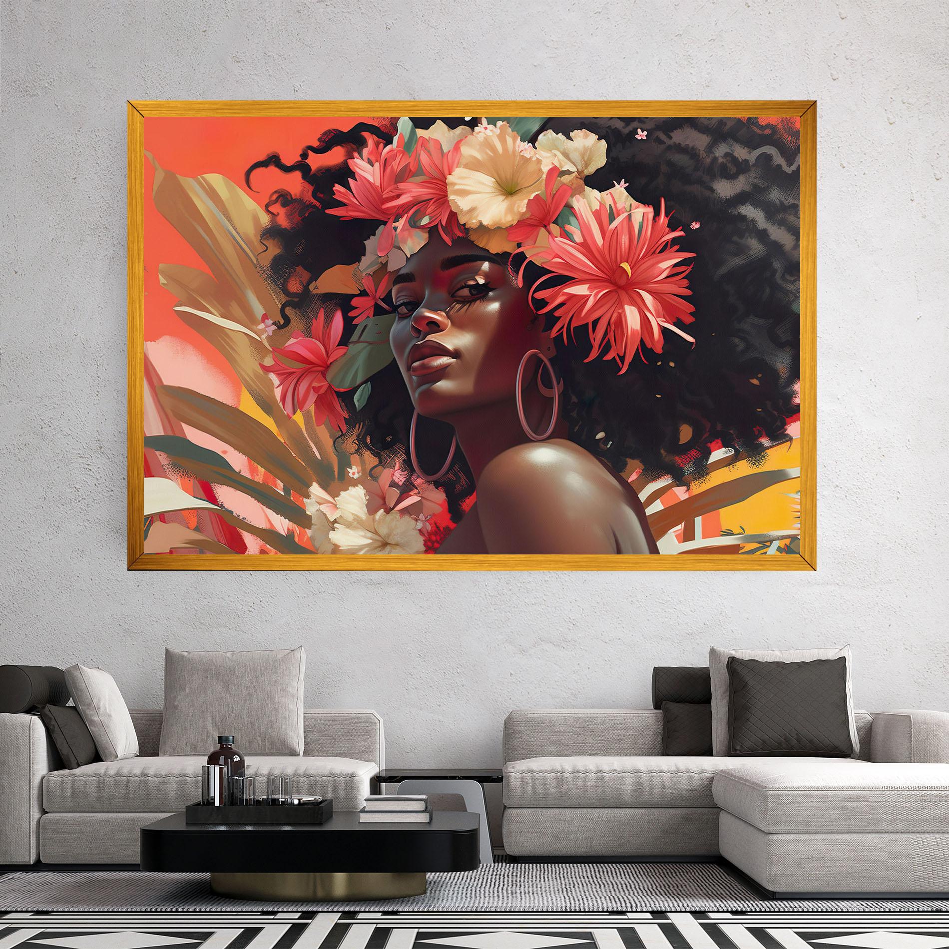 Vászonkép African Flower Woman mockup 2