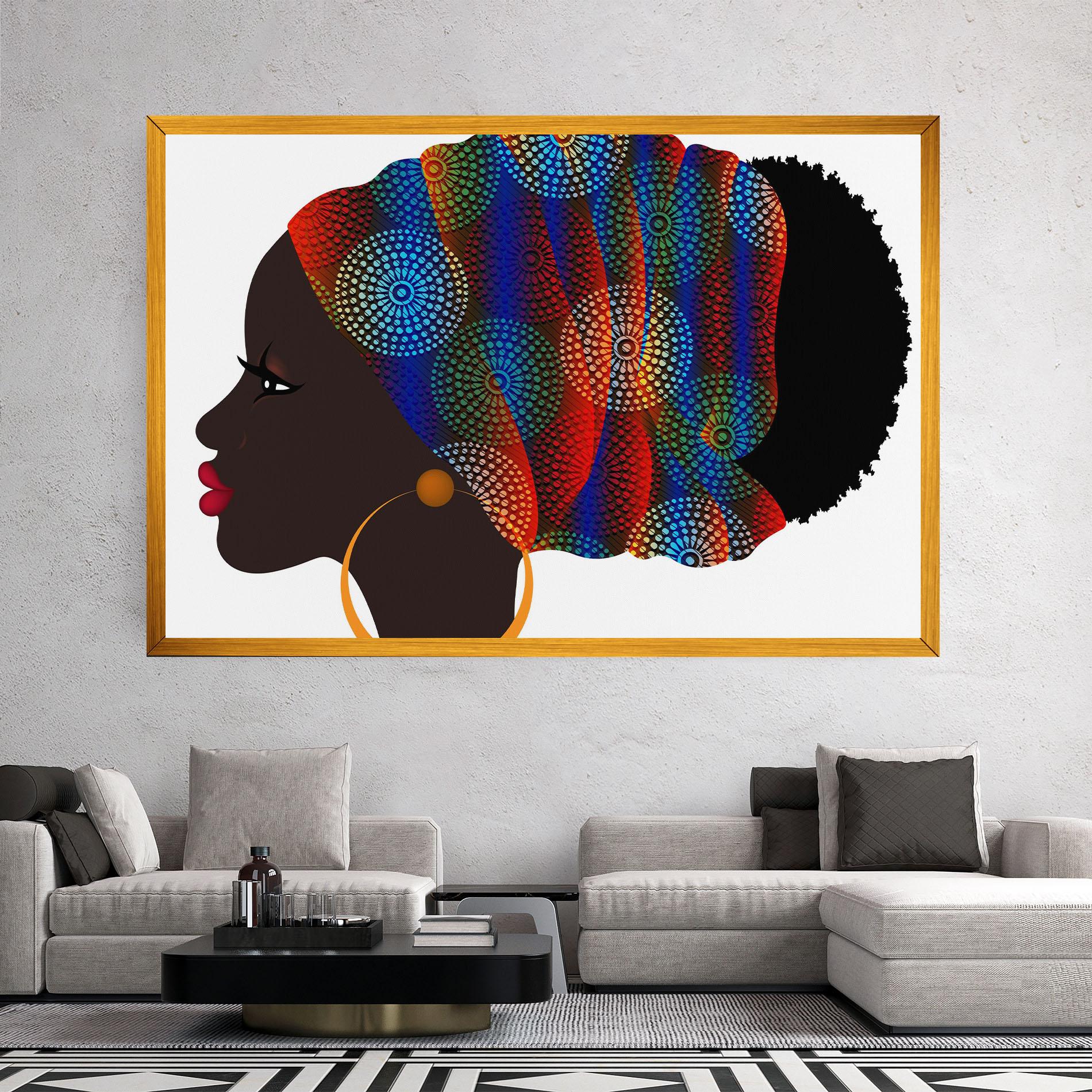 Vászonkép Afro Hairstyle mockup 2