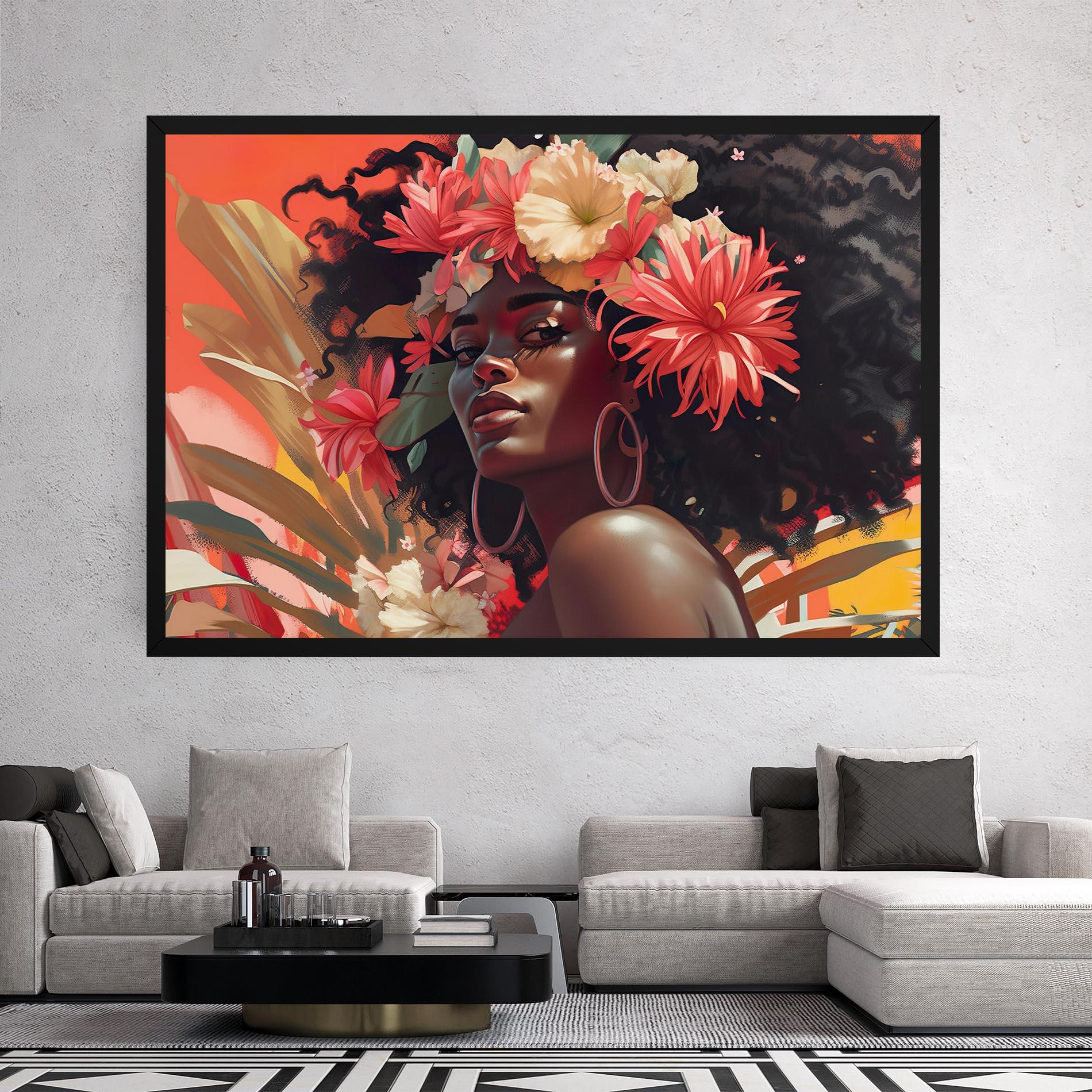 Vászonkép African Flower Woman mockup 2