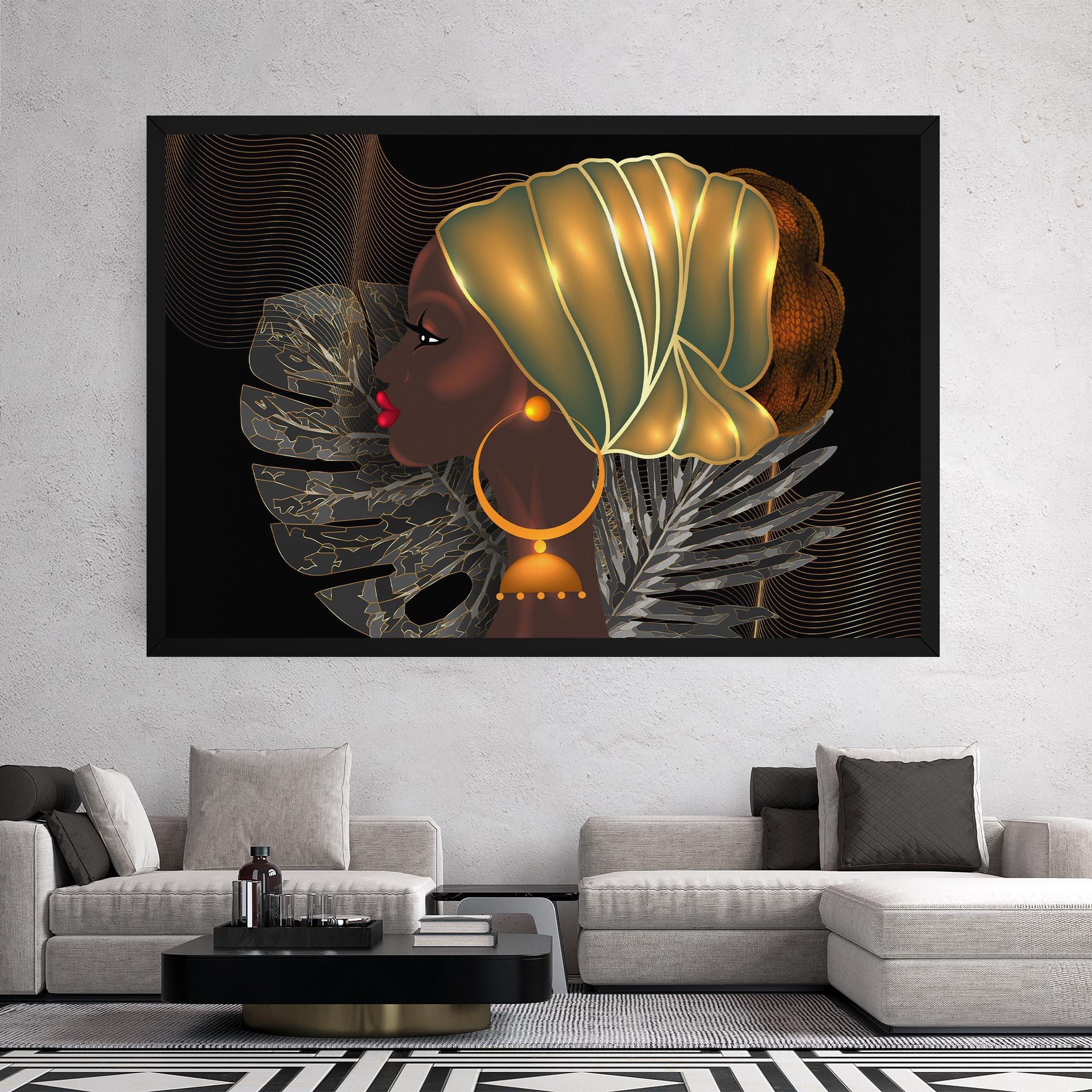 Vászonkép African Gold Leaf mockup 2