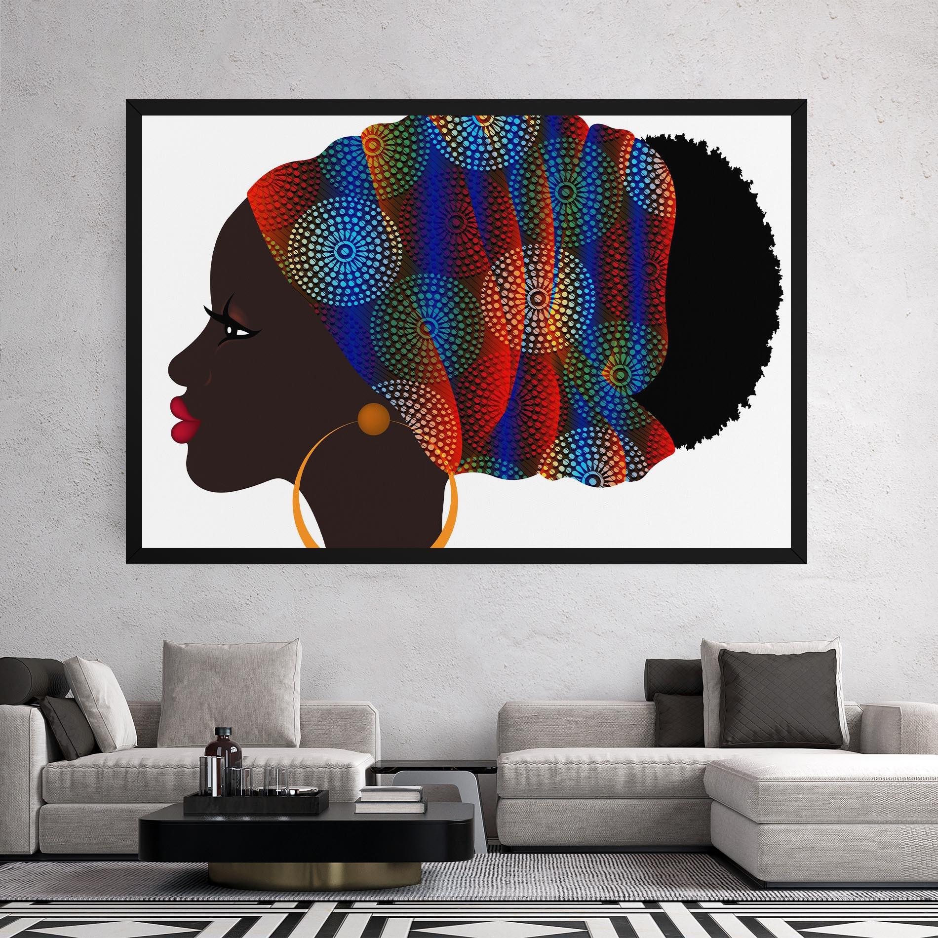 Vászonkép Afro Hairstyle mockup 2