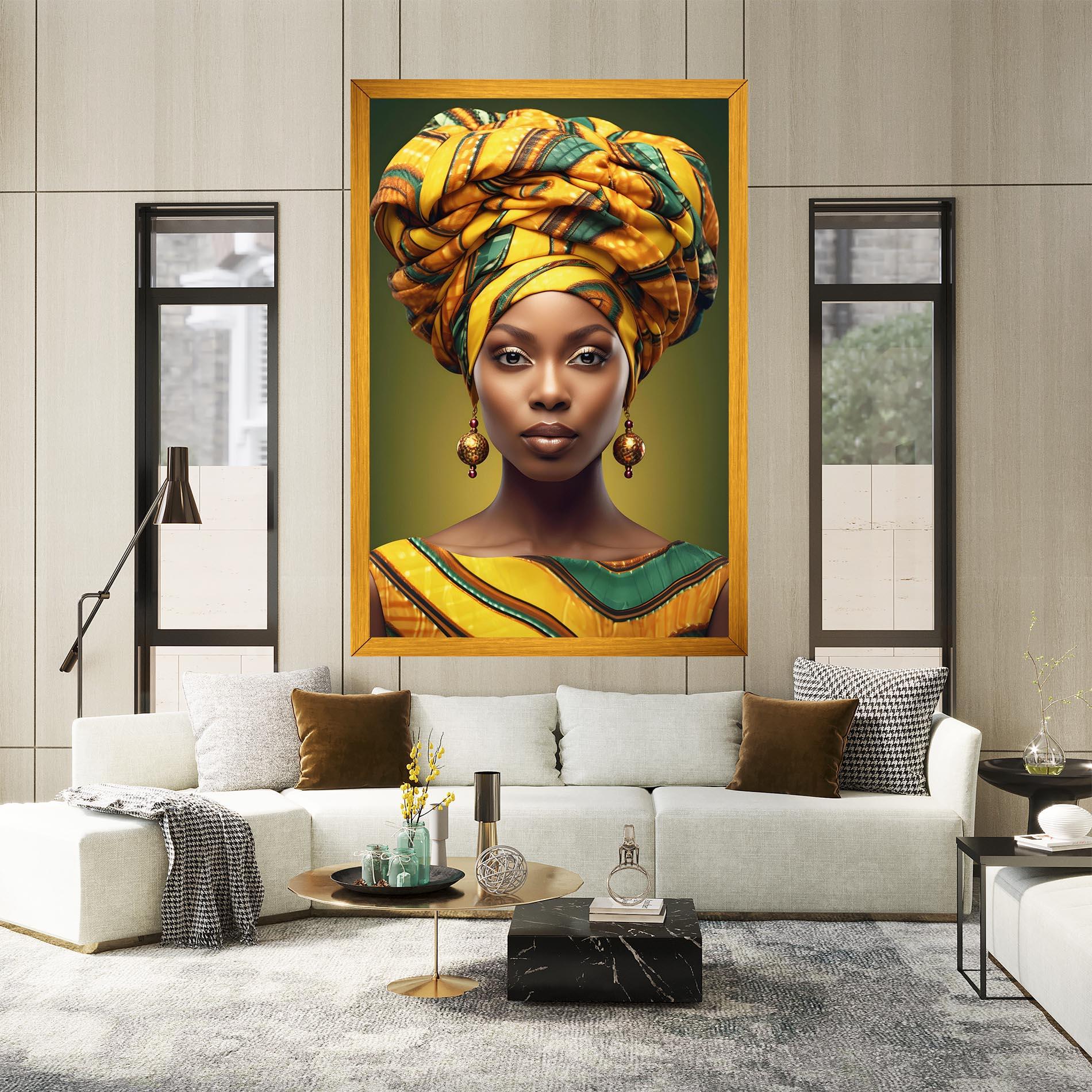 Vászonkép Yellow Scarf Woman mockup 2