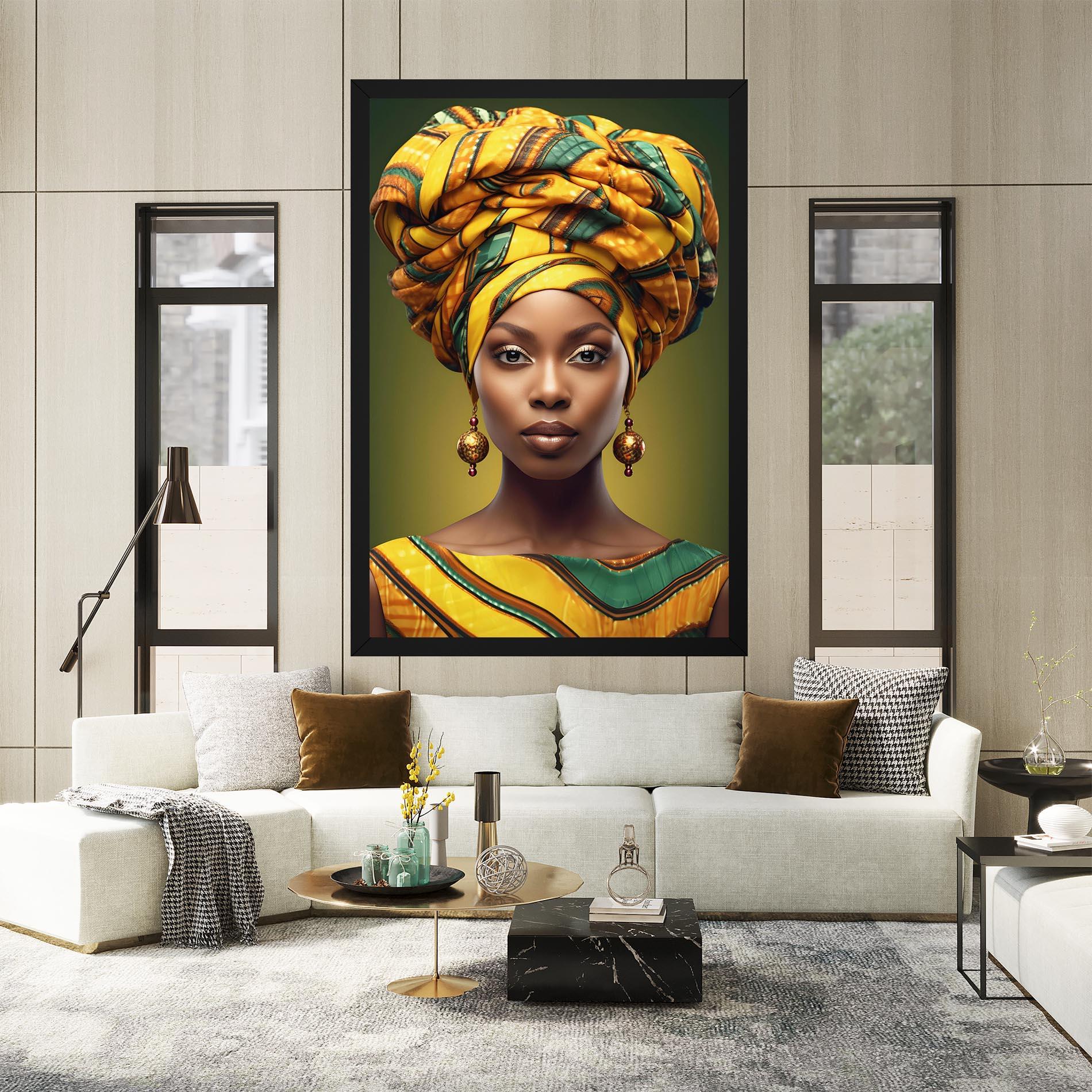 Vászonkép Yellow Scarf Woman mockup 2