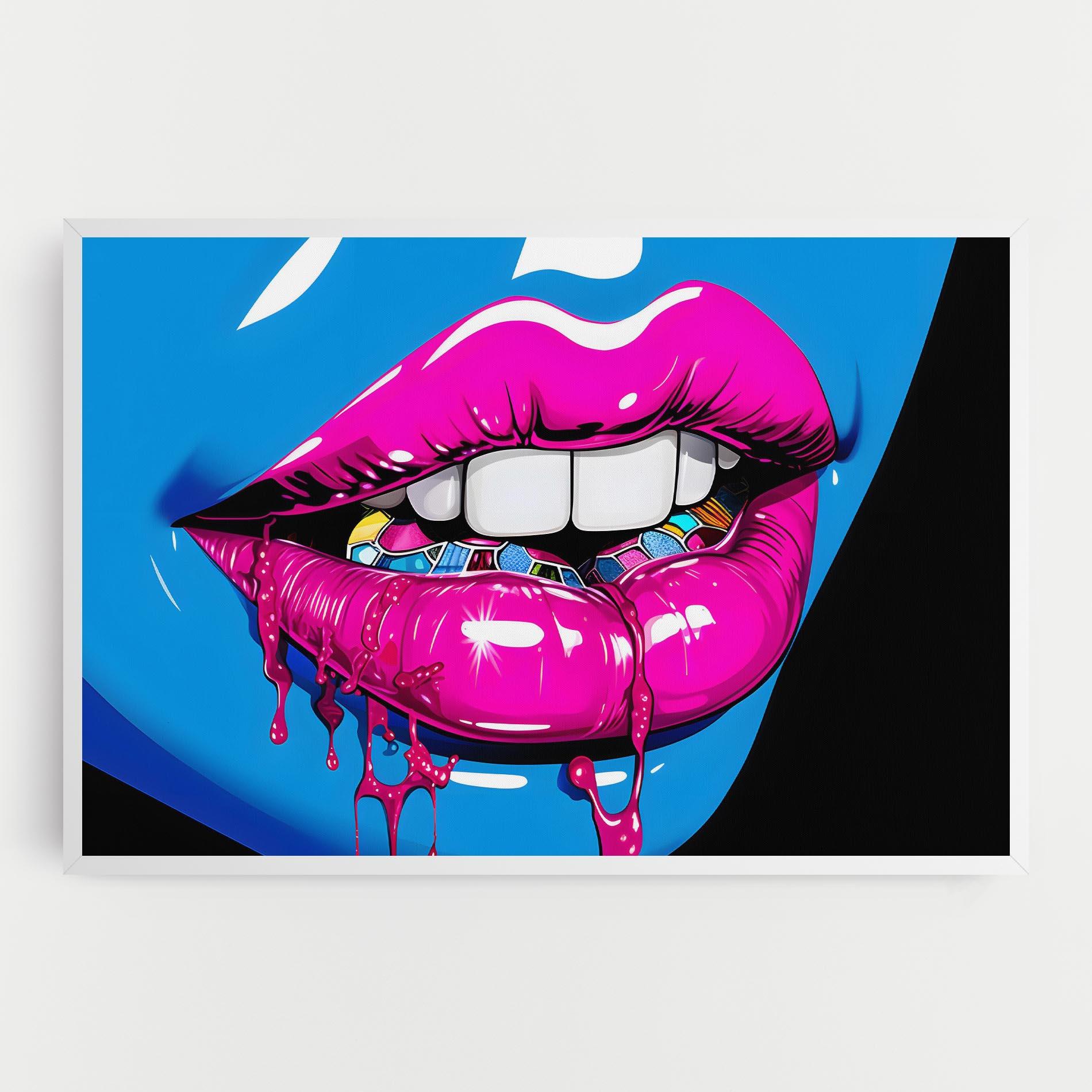 Vászonkép Blue Pink Lips Art mockup 0