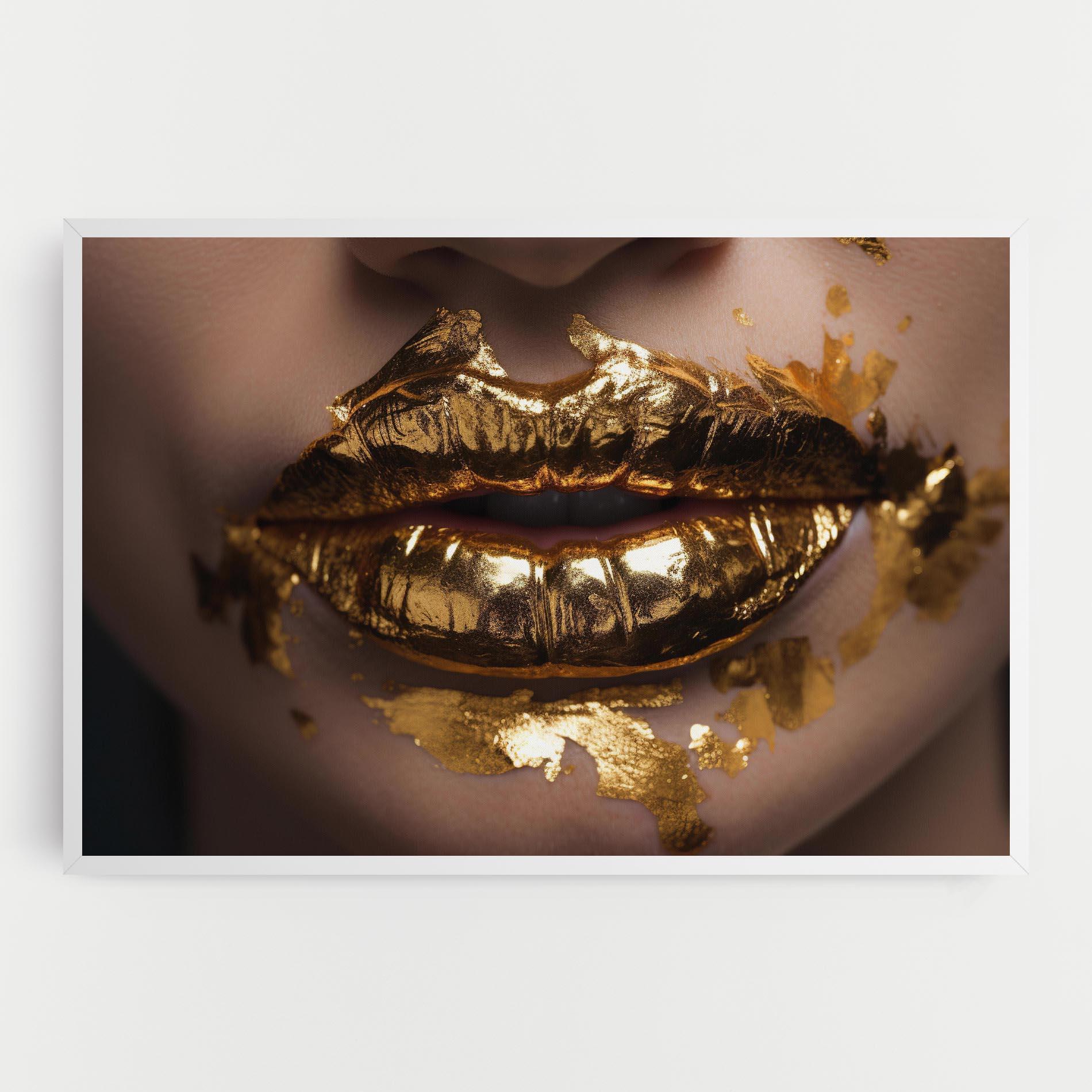 Vászonkép Close Gold Lips mockup 0