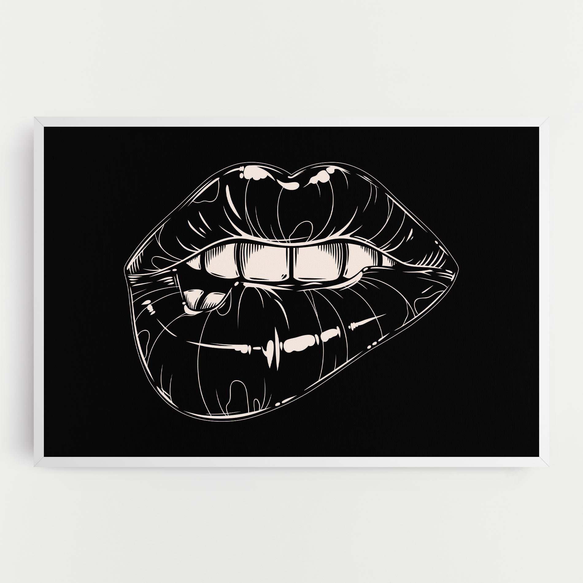 Vászonkép Juicy Lips On Black mockup 0