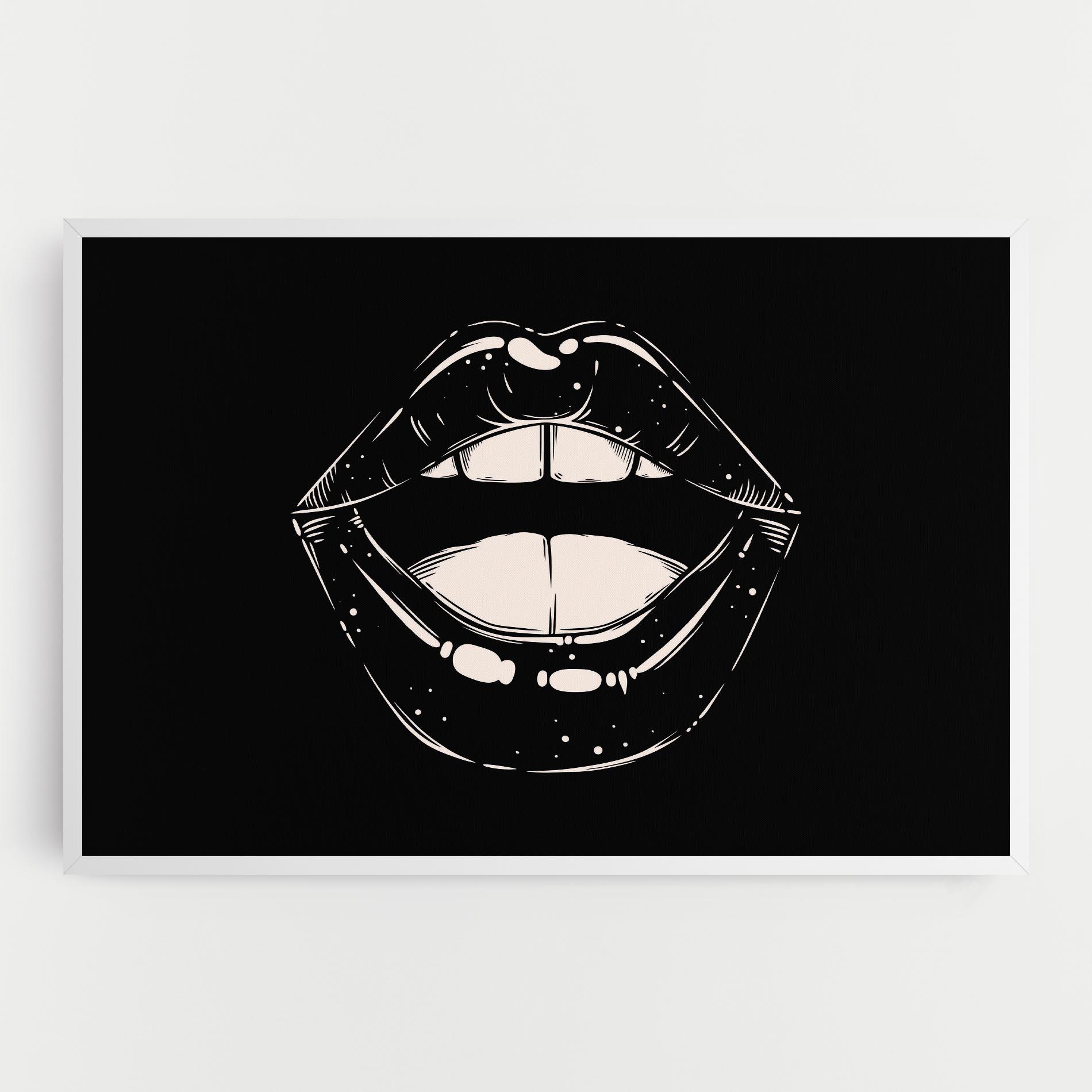 Vászonkép Lips On Black mockup 0