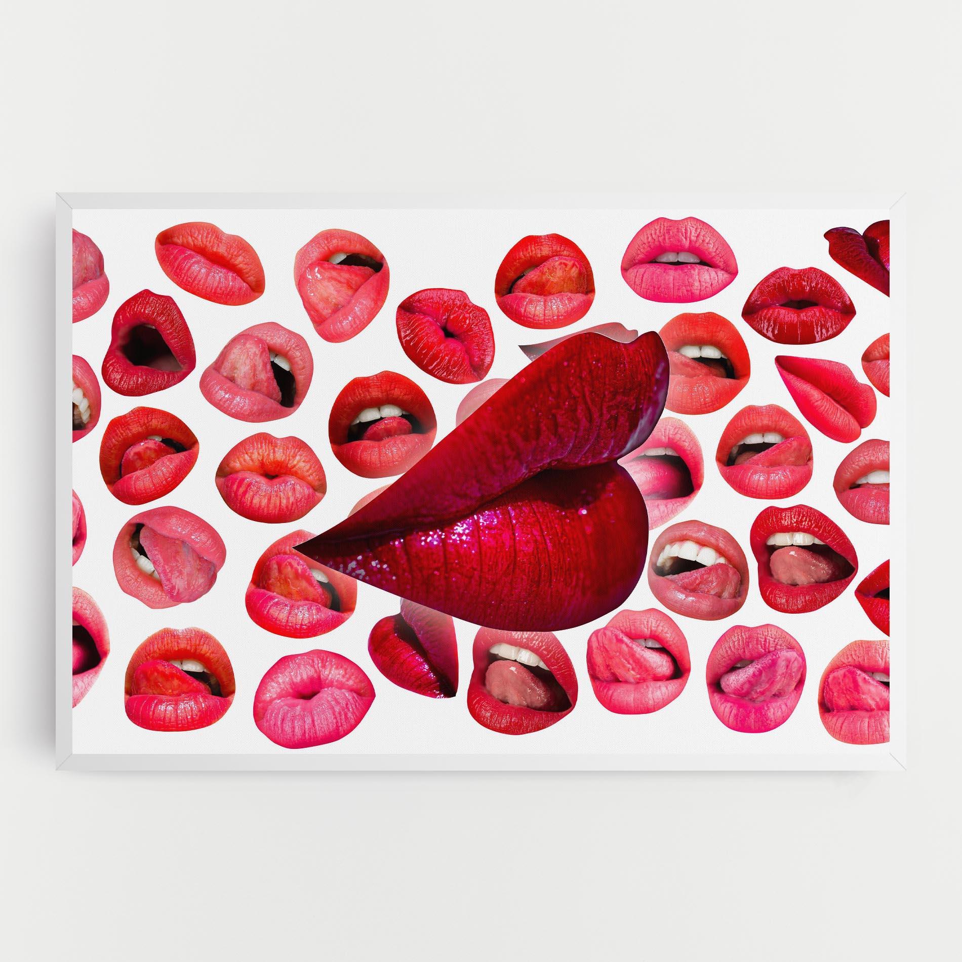 Vászonkép Red Lip Female mockup 0
