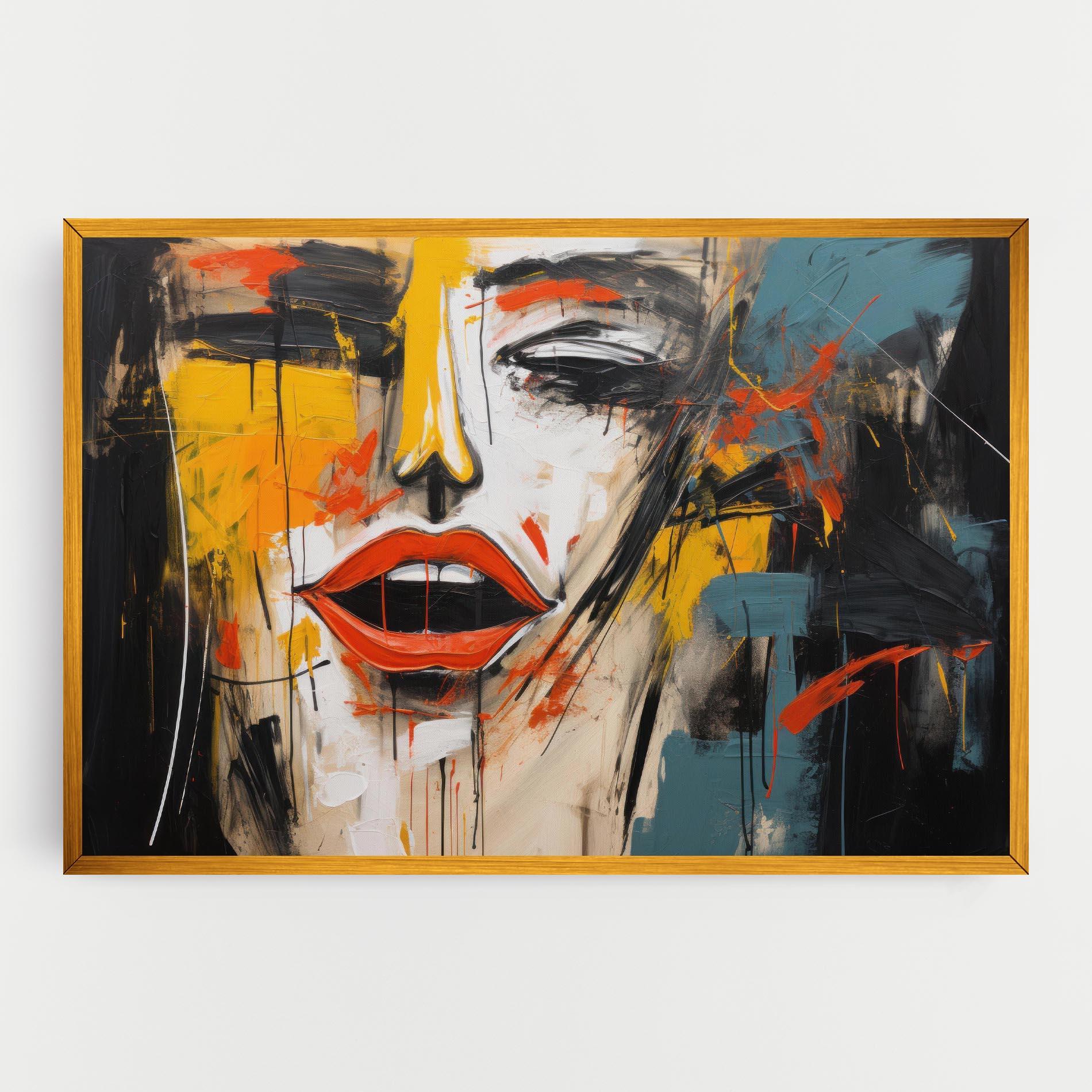 Vászonkép Abstract Woman Lips mockup 0