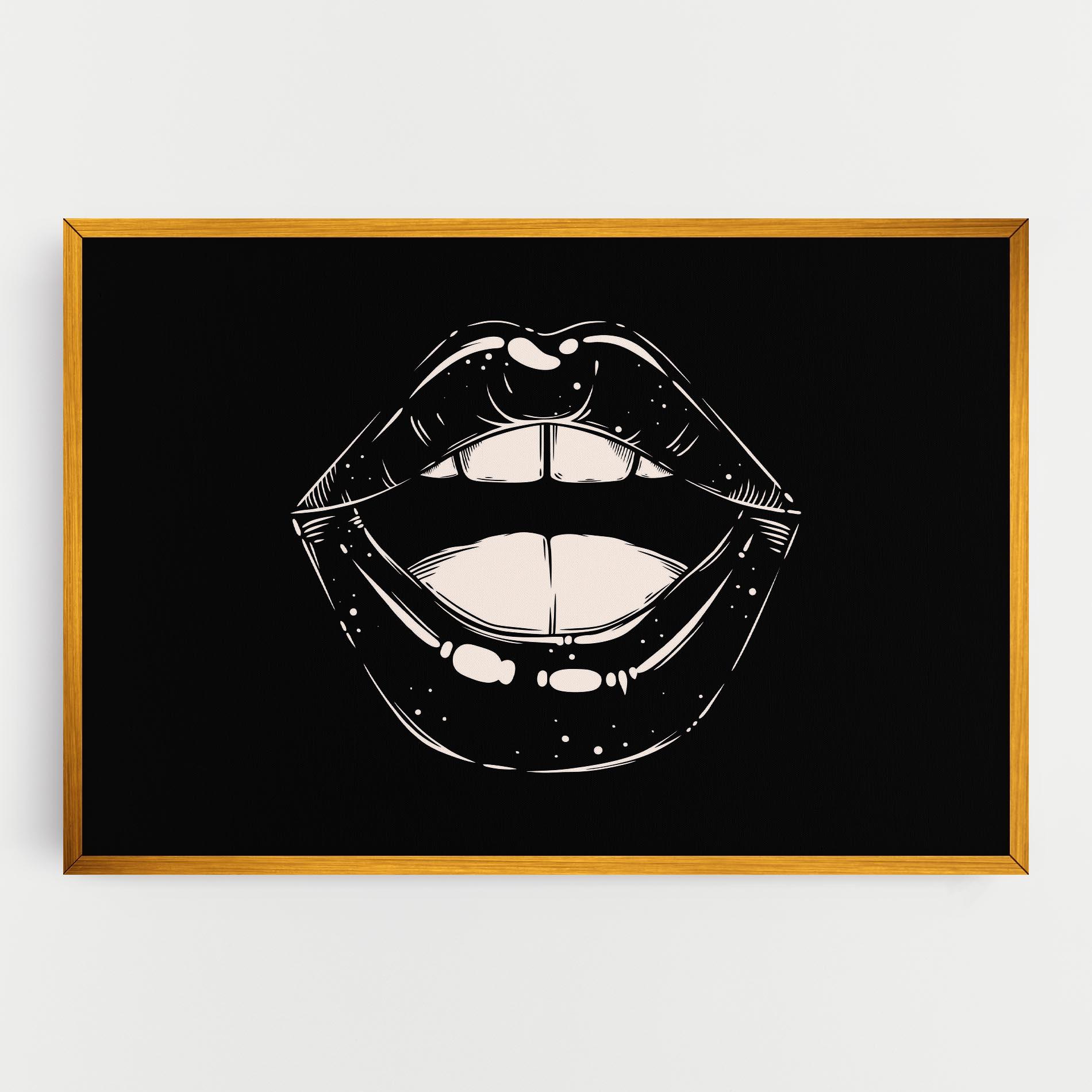 Vászonkép Lips On Black mockup 0